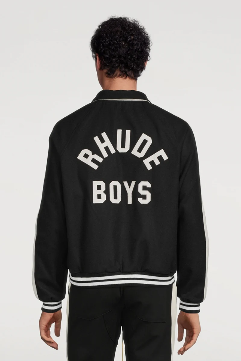 RHUDE Boys Signature Bomber - Black - Image 4