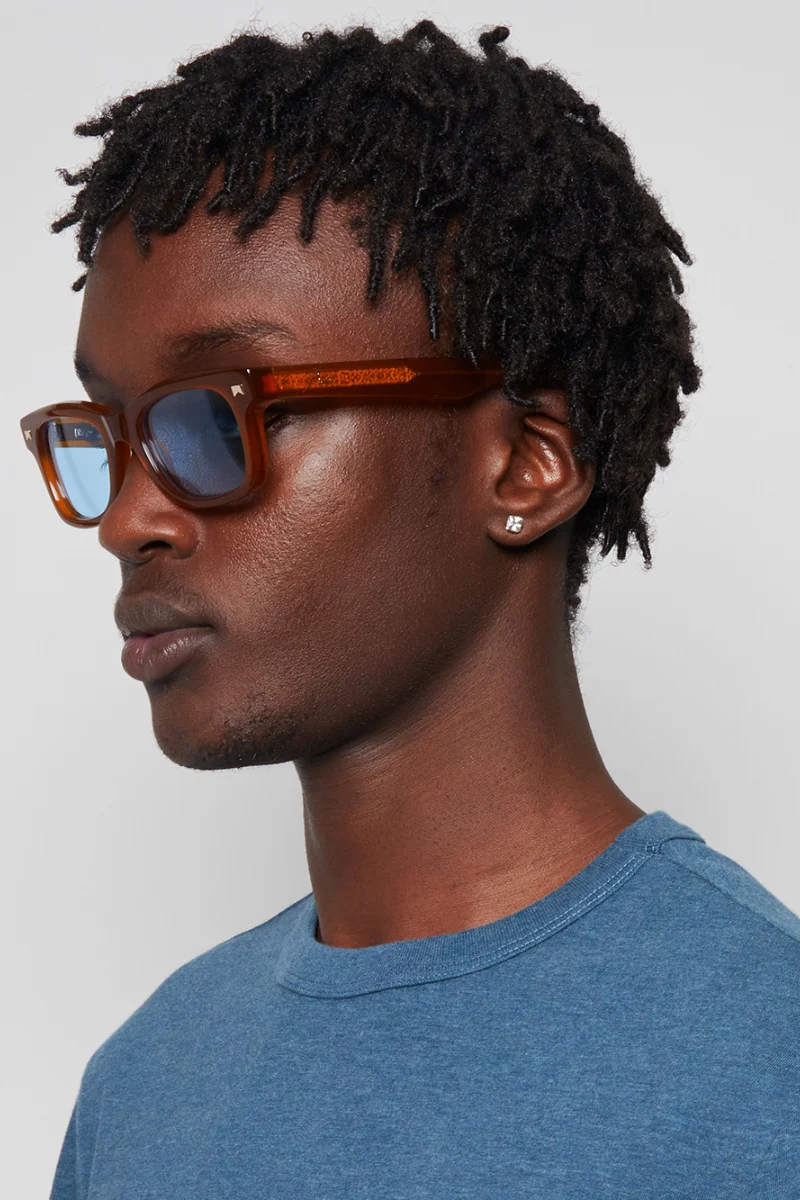 Rhude Classic Rectangle Sun Ray Sunglasses Brown - Image 4