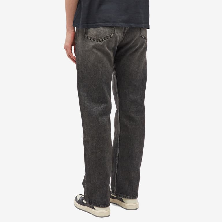 RHUDE MEN'S BLACK DENIM STRAIGHT-LEG TROUSERS - Image 2