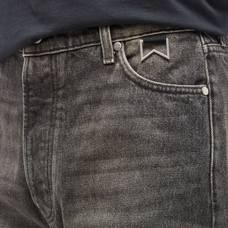 RHUDE MEN'S BLACK DENIM STRAIGHT-LEG TROUSERS - Image 3