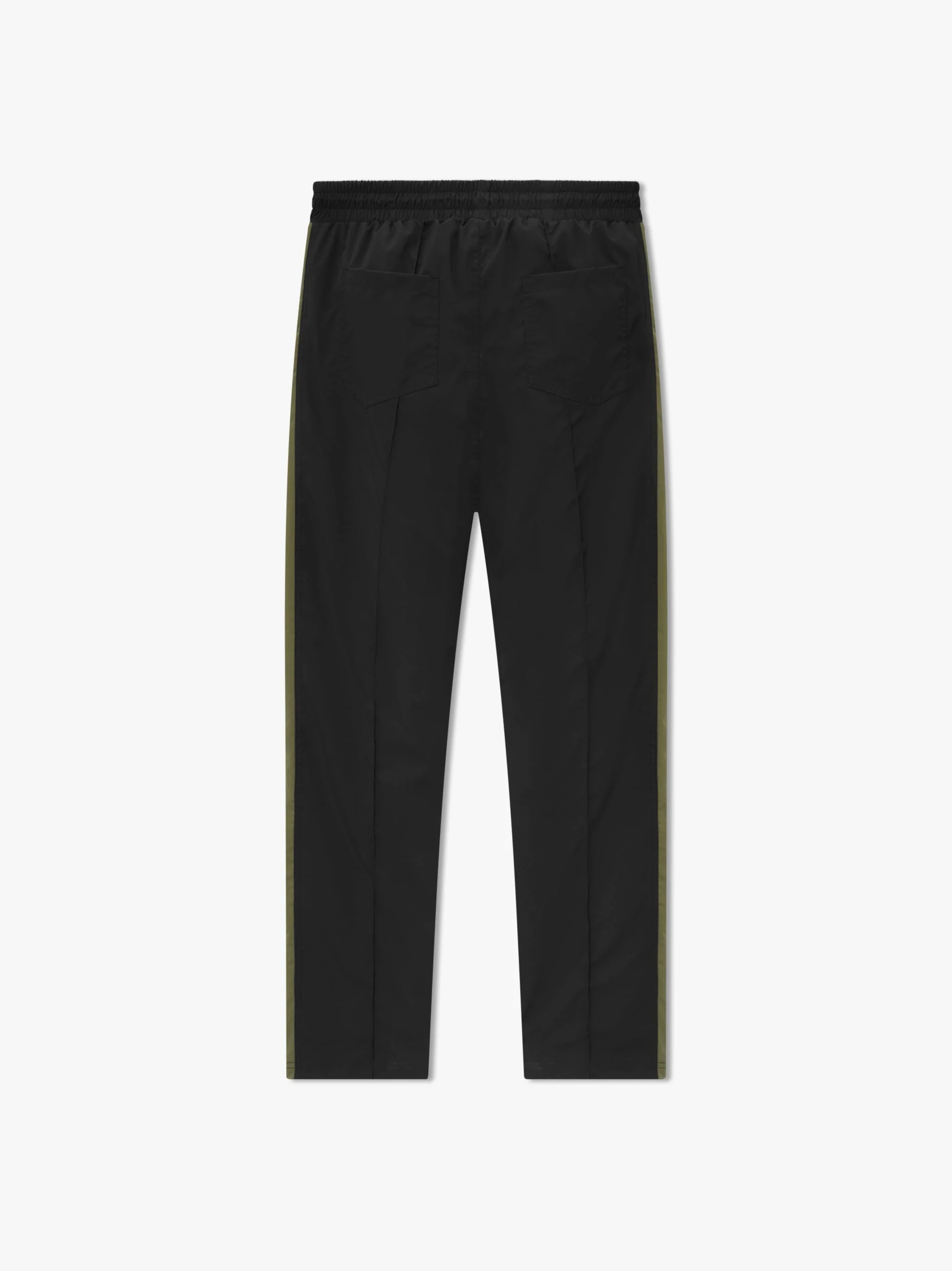 RHUDE MEN'S BLACK OLIVE TRACK PANTS WITH STRIPES - Image 2