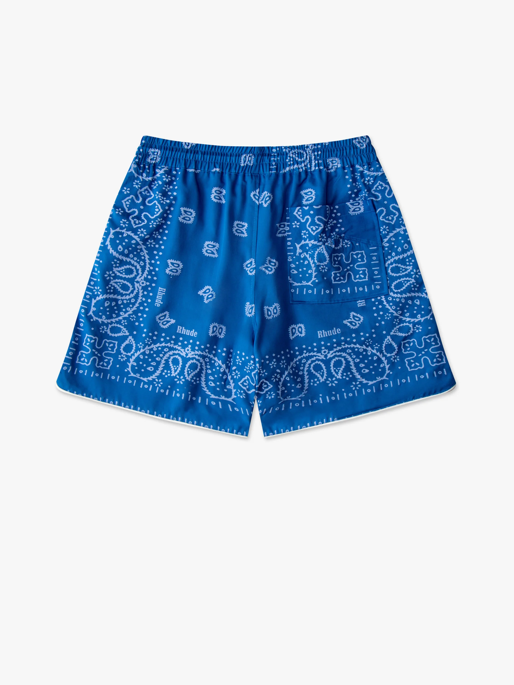 RHUDE MEN'S BLUE BANDANA PRINT TRACK SHORTS - Image 2