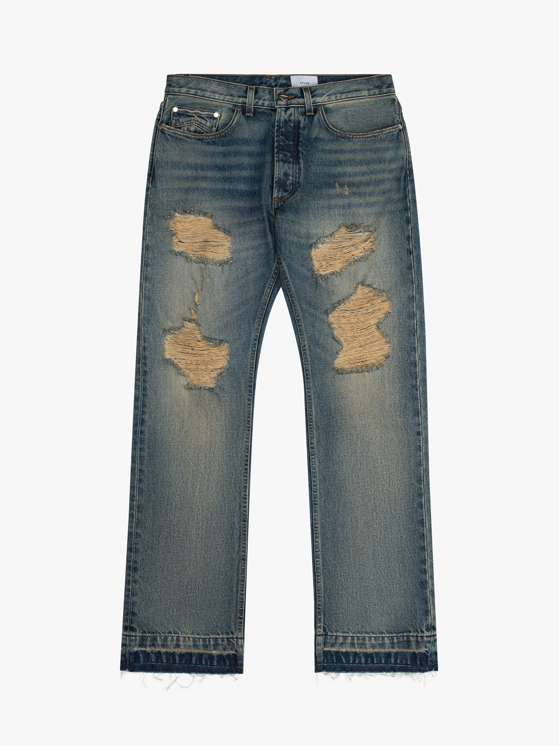 RHUDE MEN'S BEACH BUM DENIM DARK INDIGO NWT