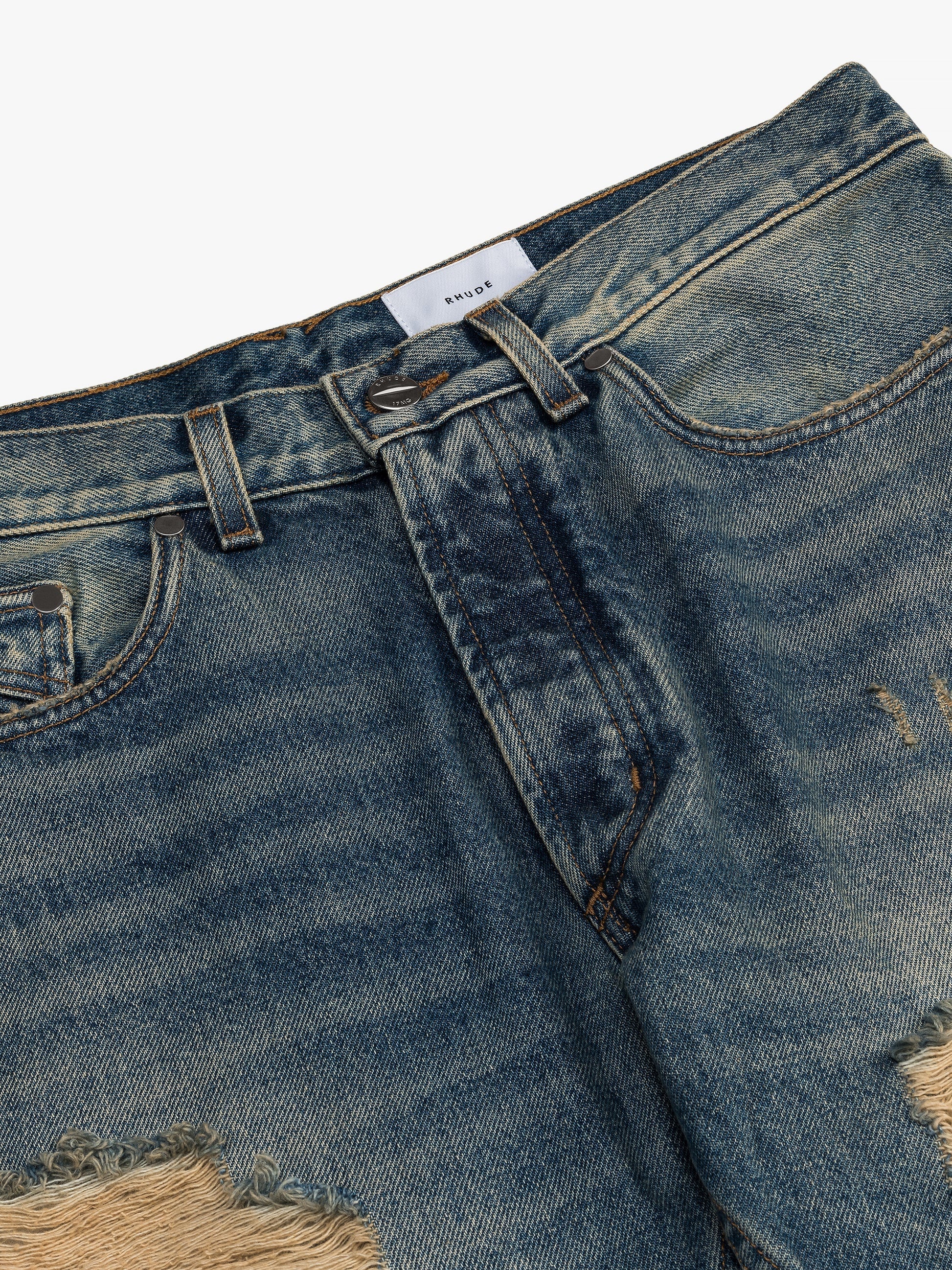 RHUDE MEN'S BEACH BUM DENIM DARK INDIGO NWT - Image 3