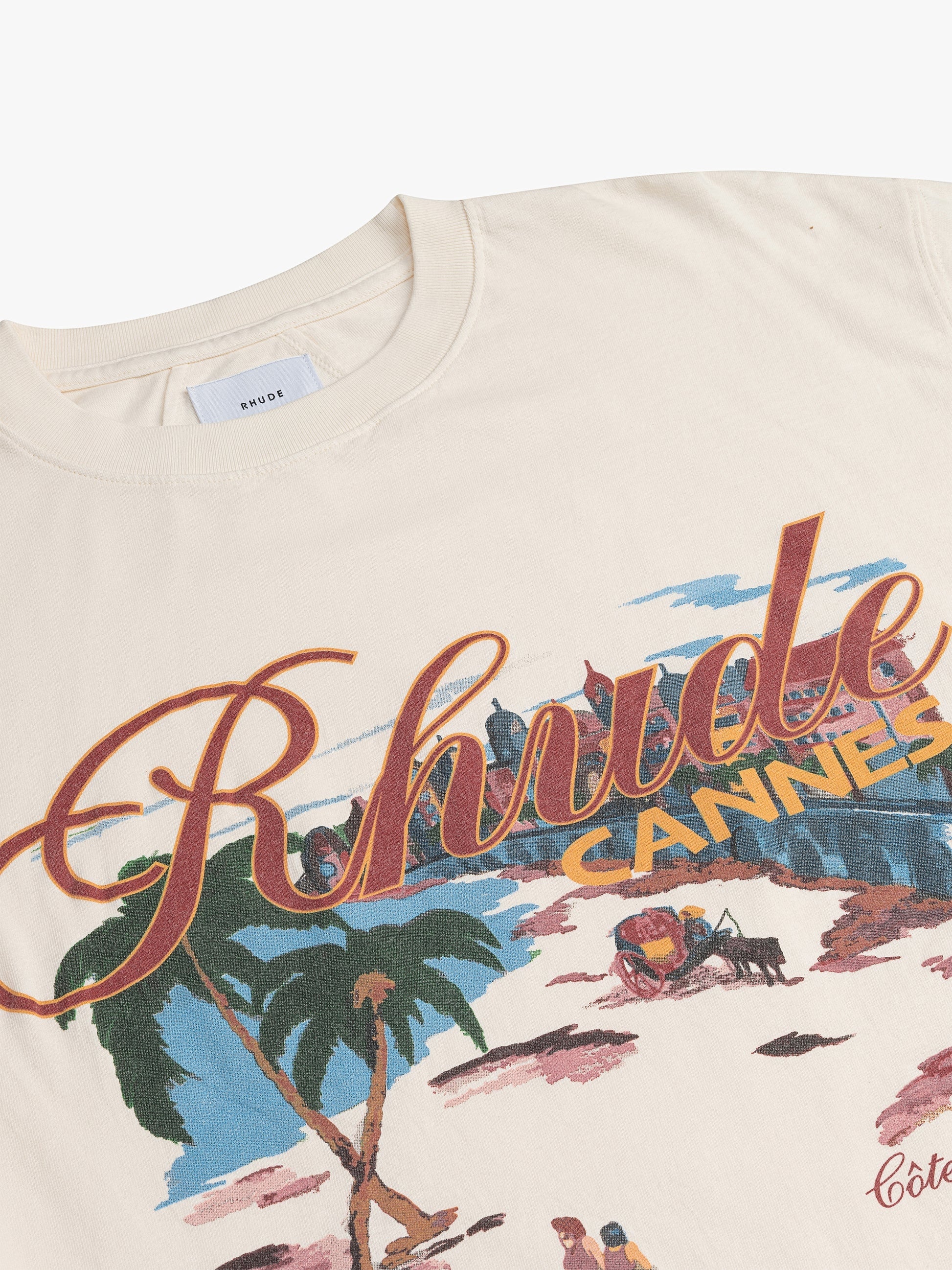 RHUDE MEN'S CANNES BEACH TEE VTG WHITE NWT - Image 3
