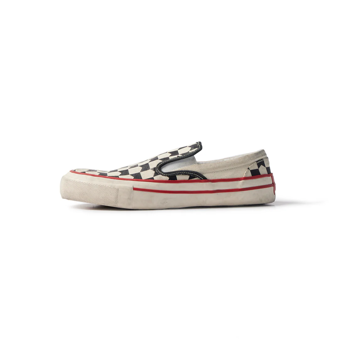 RHUDE MEN'S CHEVRON CHECKERED SLIP ON SNEAKER NWT - Image 2
