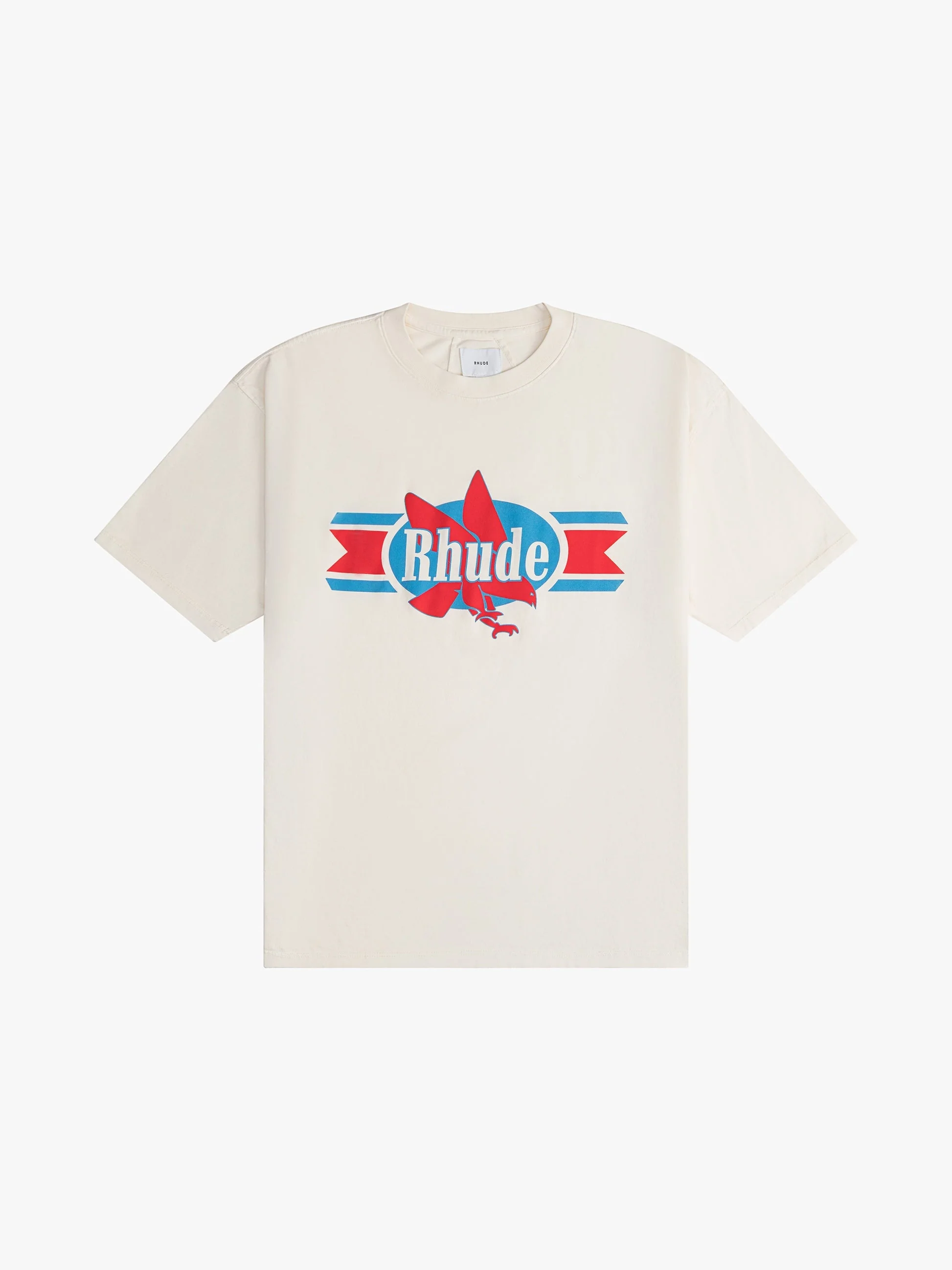 RHUDE MEN'S CHEVRON EAGLE TEE VTG WHITE NWT