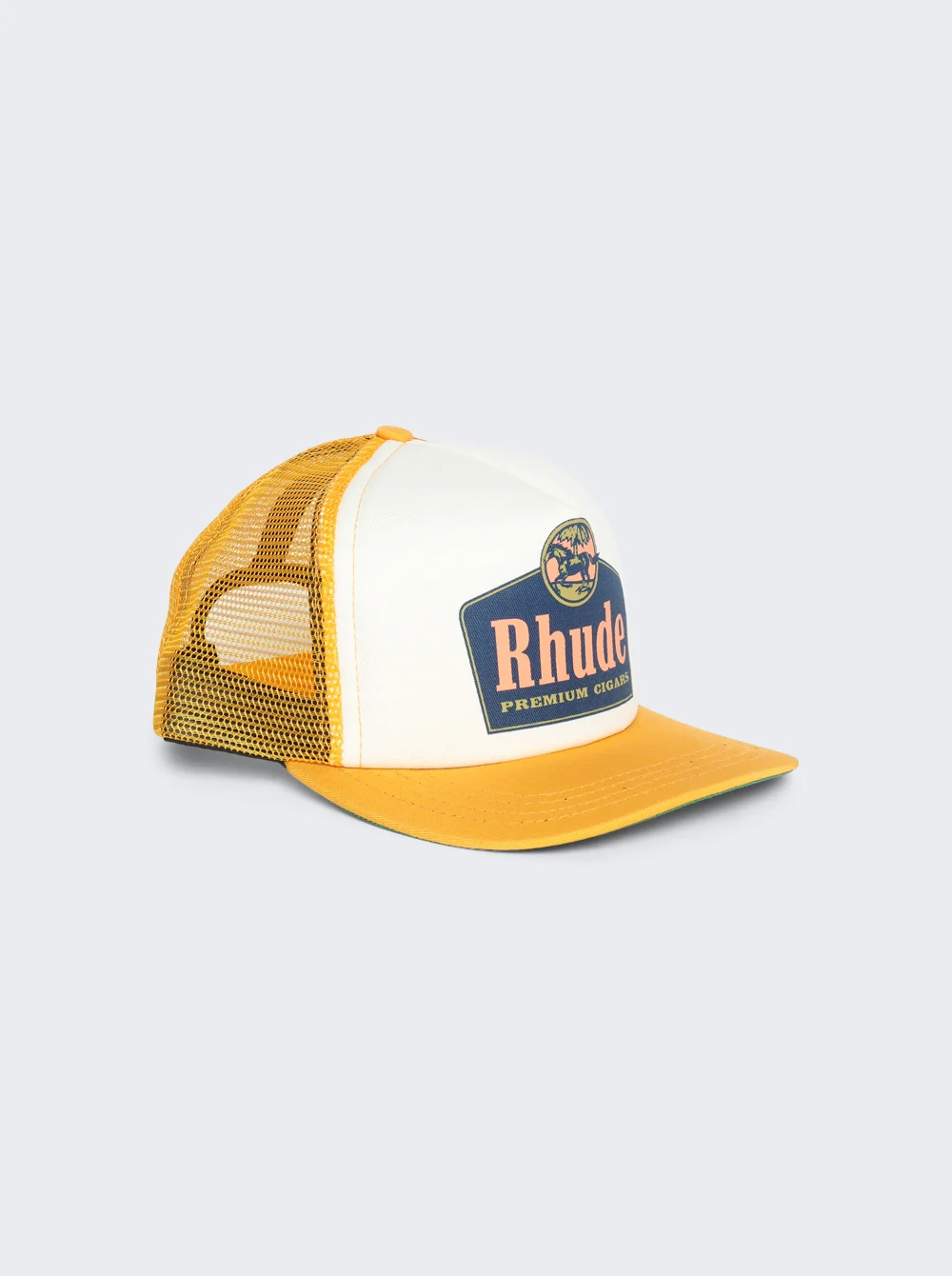 RHUDE UNISEX'S YELLOW COTTON TRUCKER HAT - Image 2