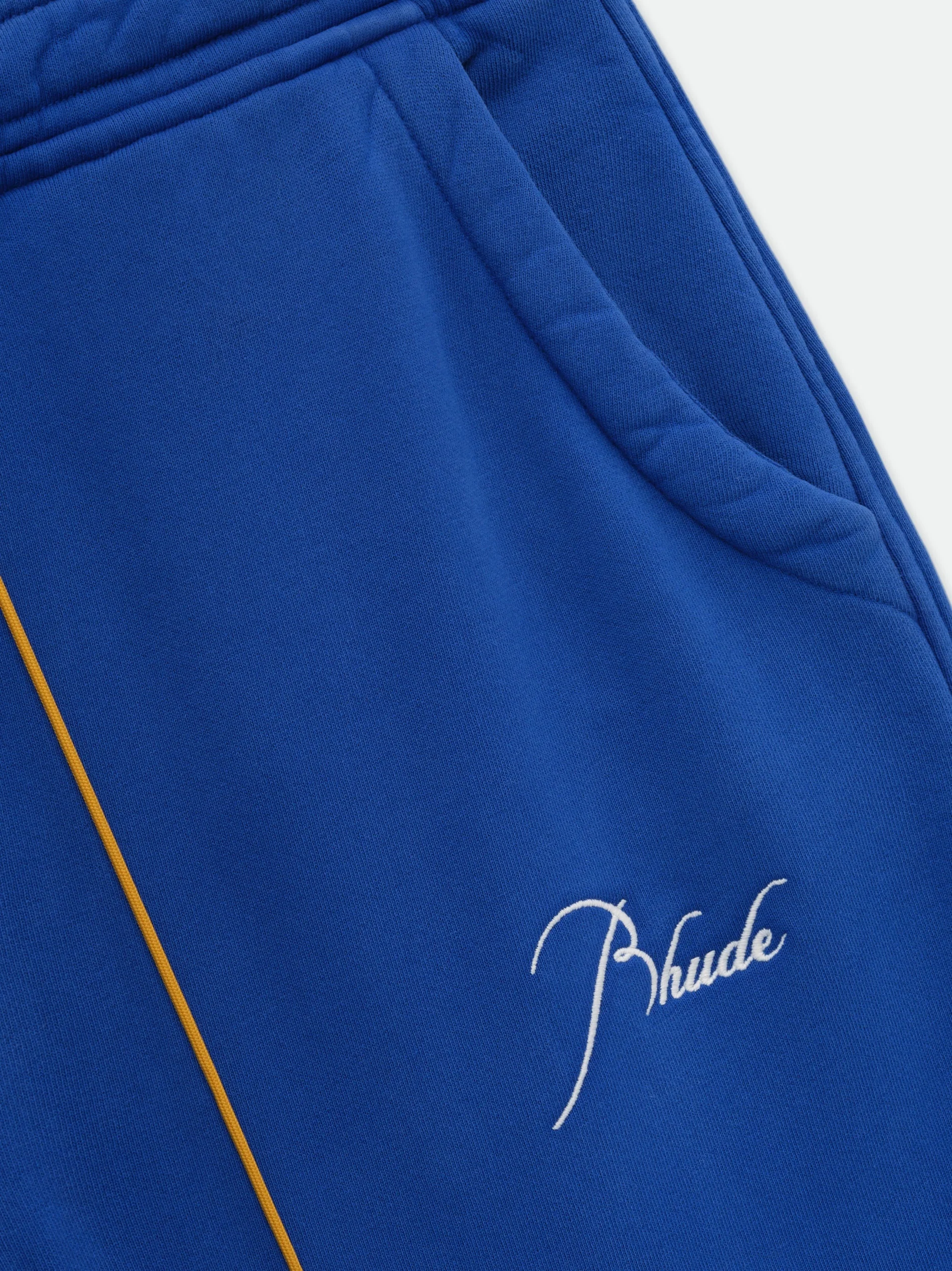 RHUDE MEN'S COBALT BLUE SWEATPANTS WITH DRAWSTRING - Image 3