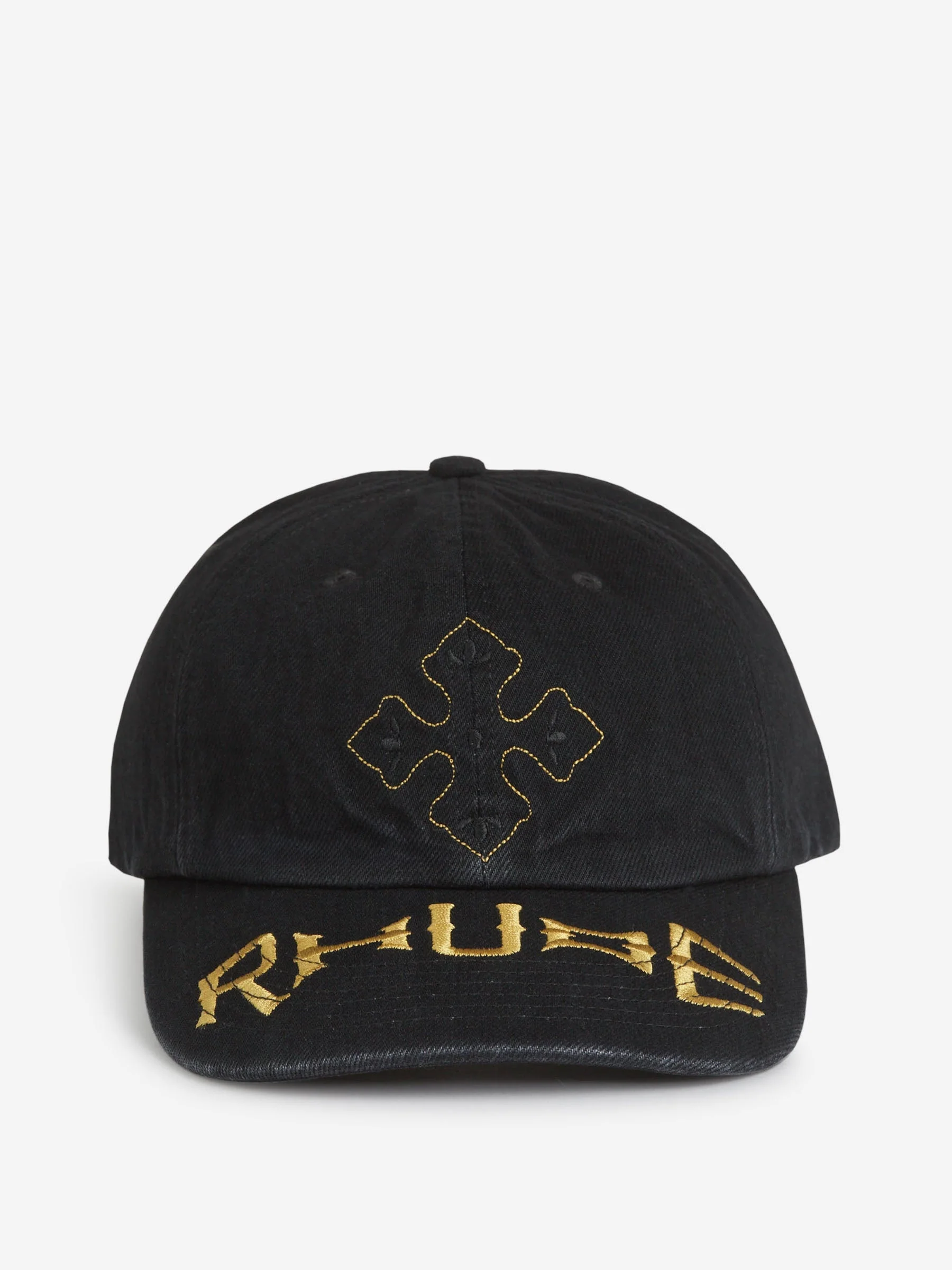 RHUDE MEN'S CROSS DENIM 6-PANEL HAT NWT - Image 2