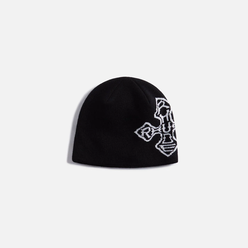 RHUDE MEN'S CROSS LOGO KNITTED BEANIE NWT