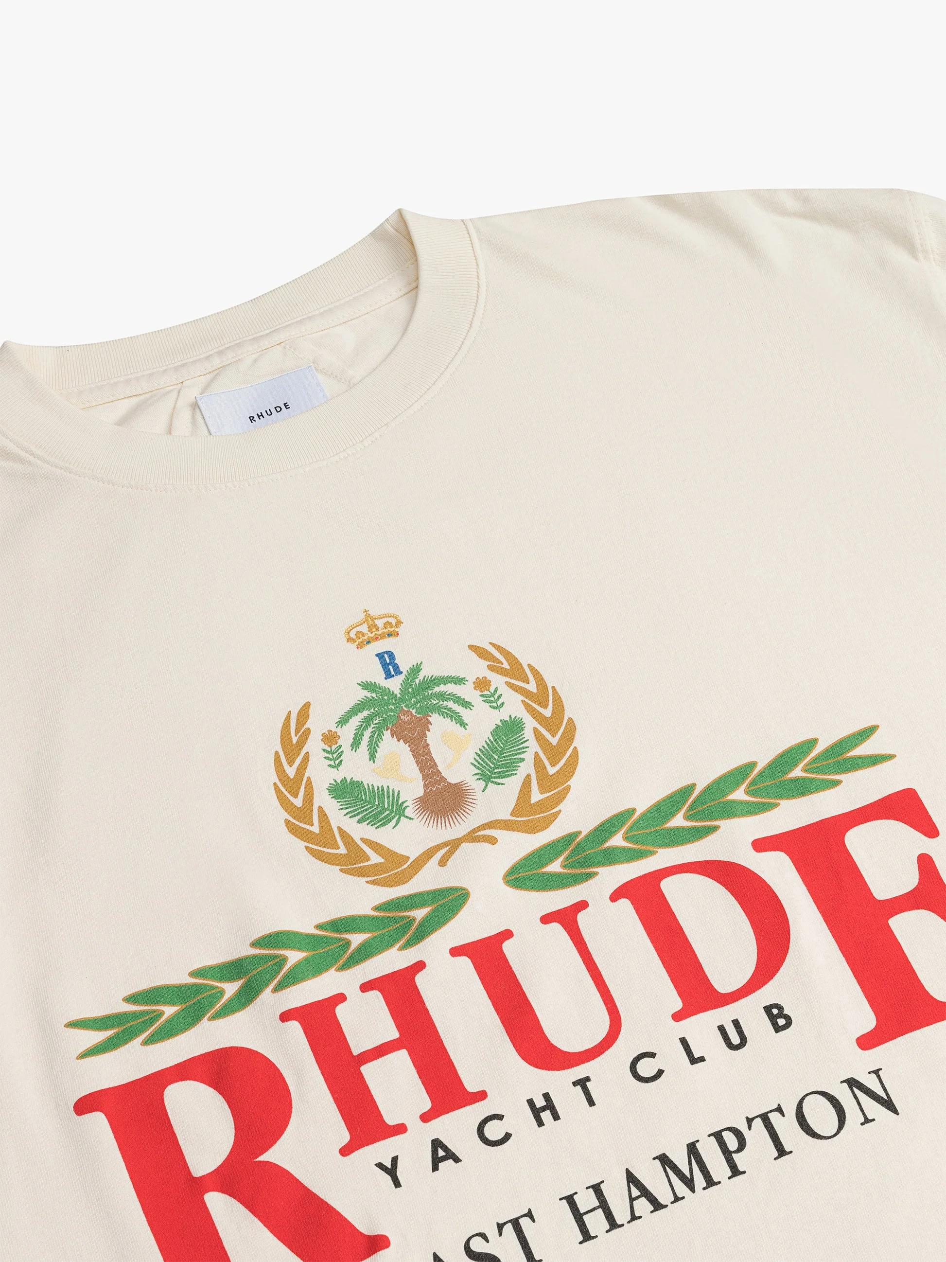 RHUDE MEN'S EAST HAMPTON CREST TEE VTG WHITE NWT - Image 3