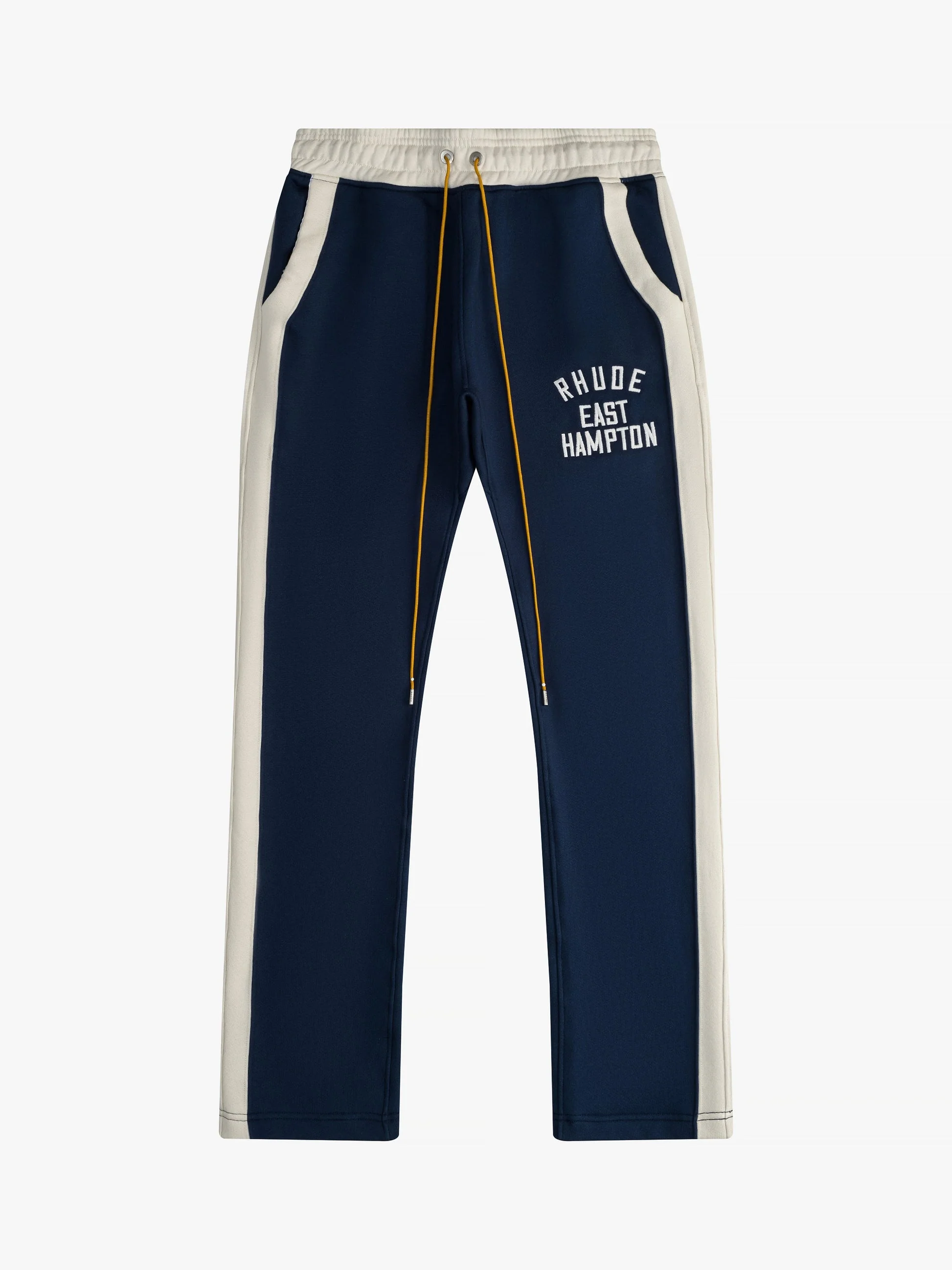 RHUDE MEN'S EAST HAMPTON SWEATP MID-NIGHT BLUE/CREAM NWT