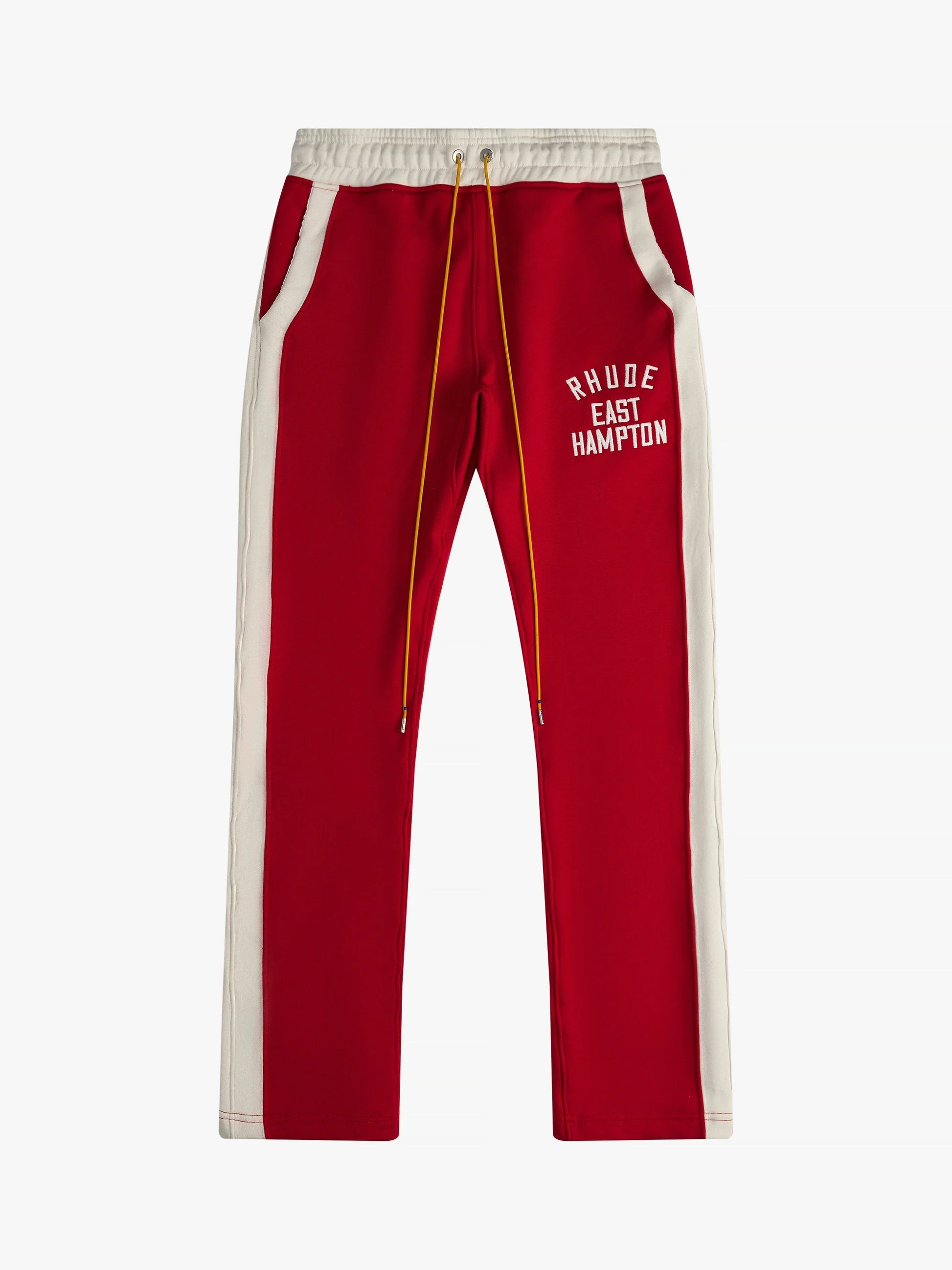 RHUDE MEN'S EAST HAMPTON SWEATP RED/CREAM NWT