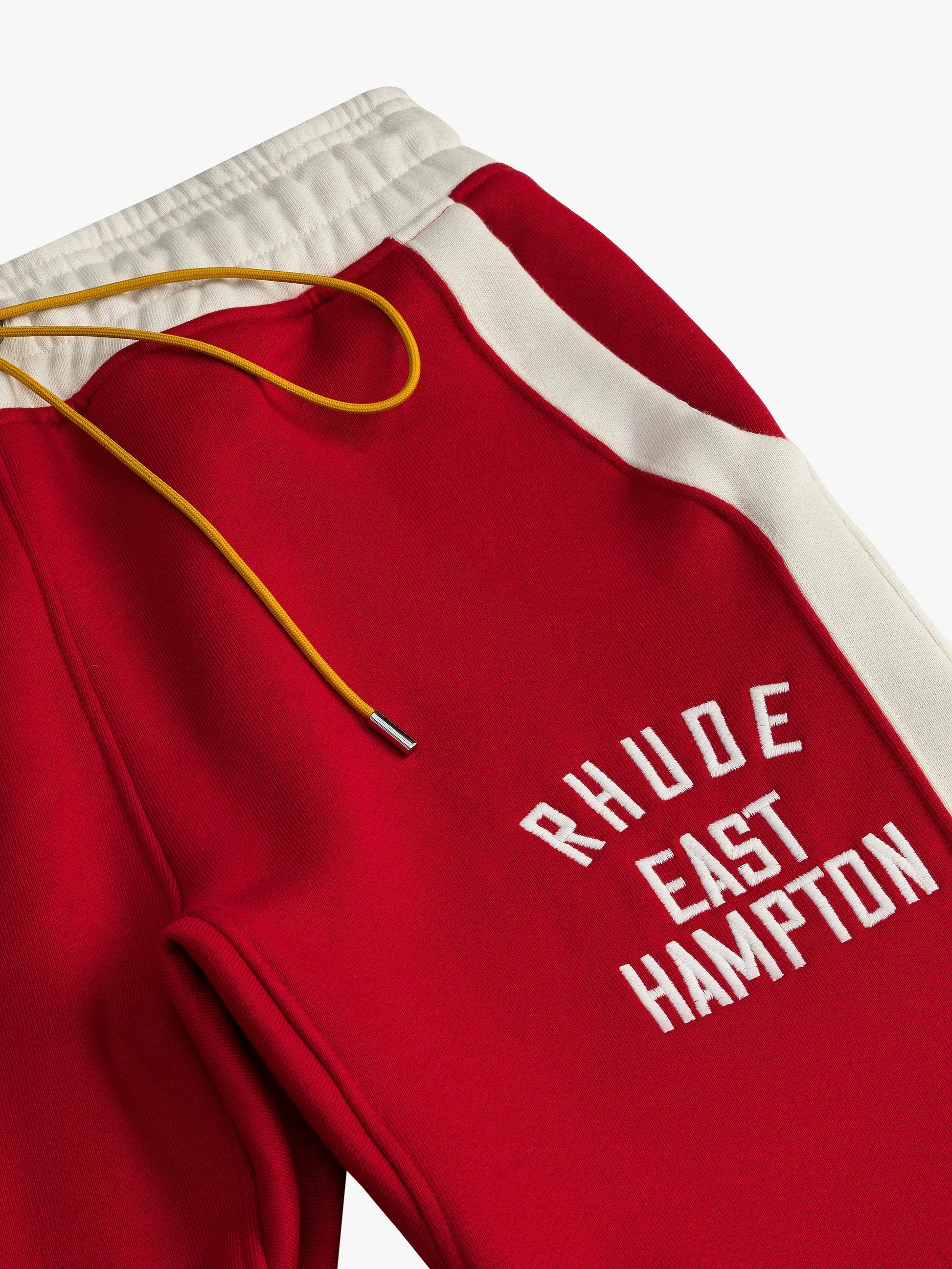 RHUDE MEN'S EAST HAMPTON SWEATP RED/CREAM NWT - Image 3