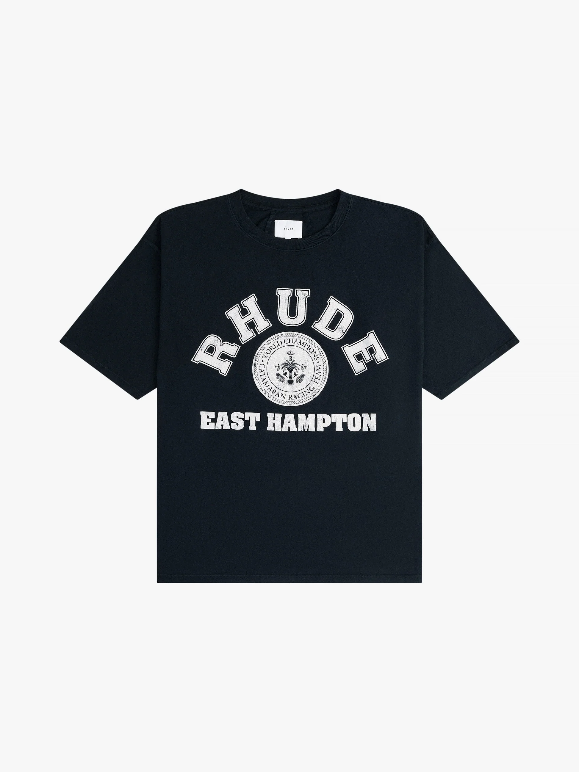 RHUDE MEN'S HAMPTON CATAMARAN TEE VTG BLACK NWT