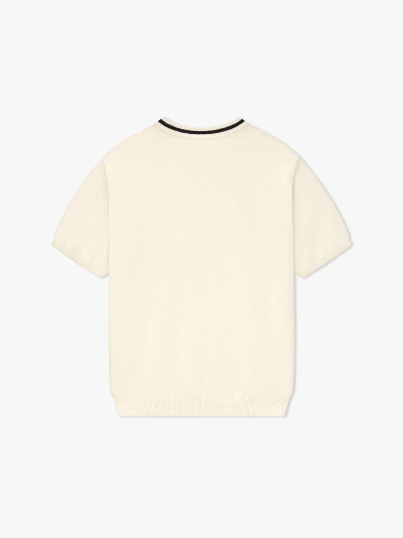 RHUDE MEN'S LOGO KNIT TEE BLACK/IVORY NWT - Image 2