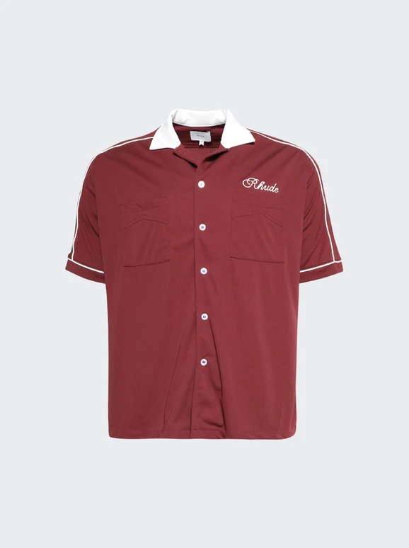 RHUDE MEN'S MONT-BLANC BOWLING SHIRT NWT