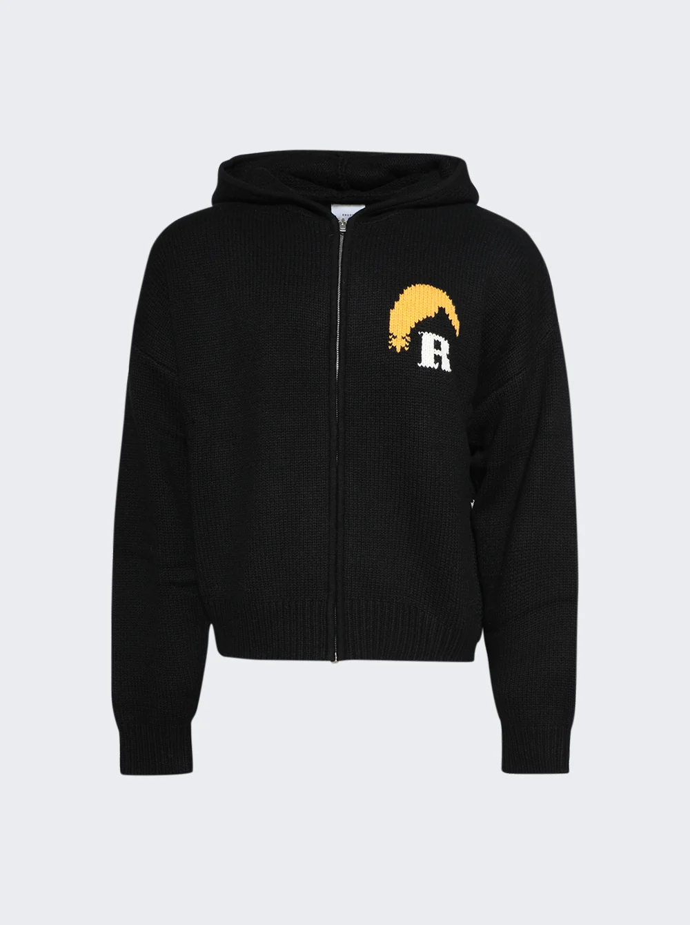 RHUDE MEN'S BLACK WOOL CASHMERE KNIT HOODIE