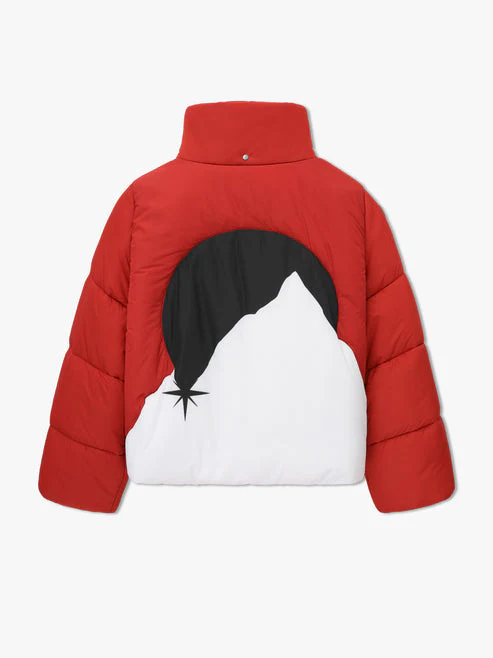 RHUDE MEN'S MOONLIGHT PUFFER JACKET RED/WHITE/BLACK NWT - Image 3