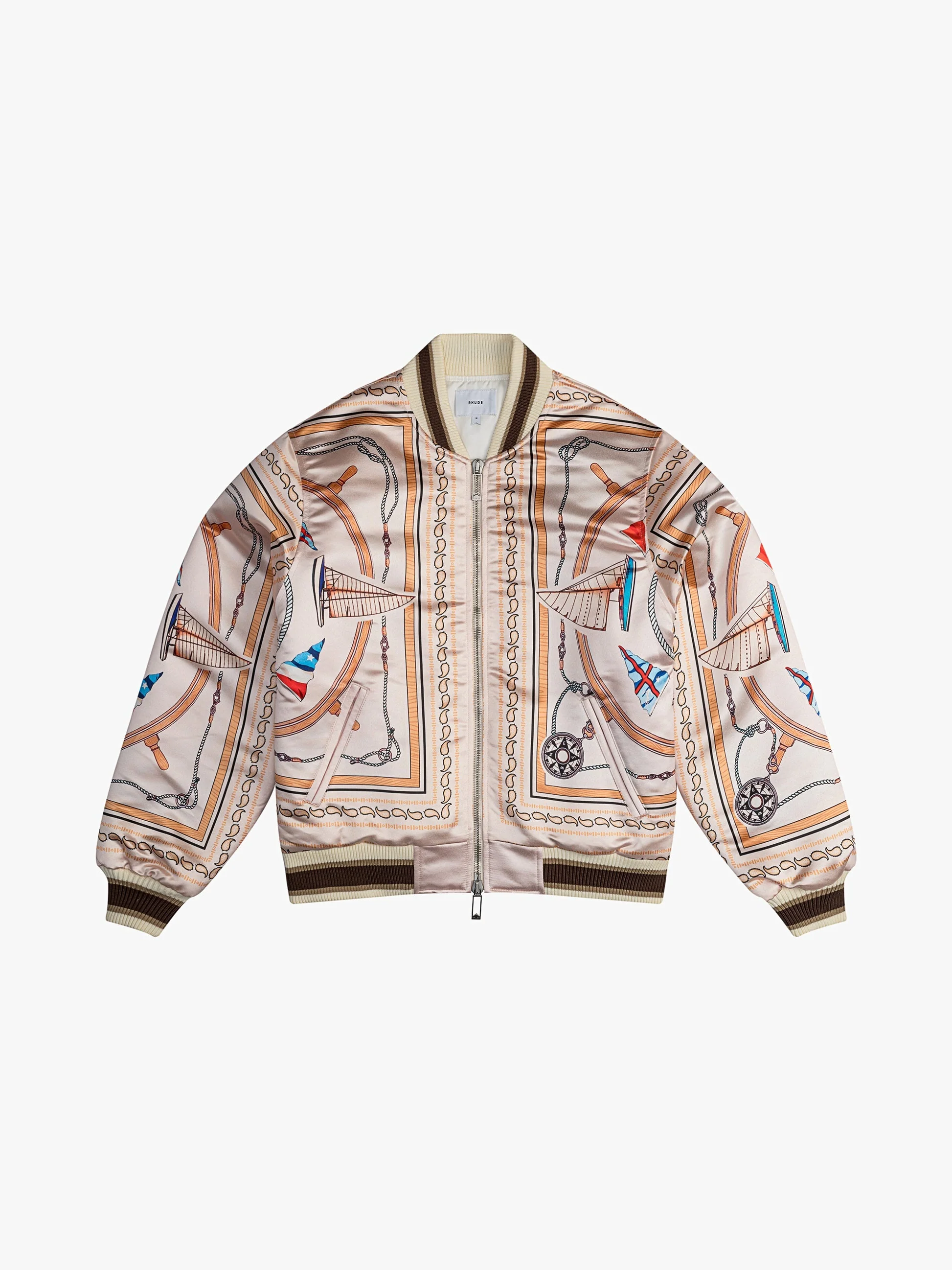 RHUDE MEN'S NAUTICA SATIN BOMBE MULTI NWT