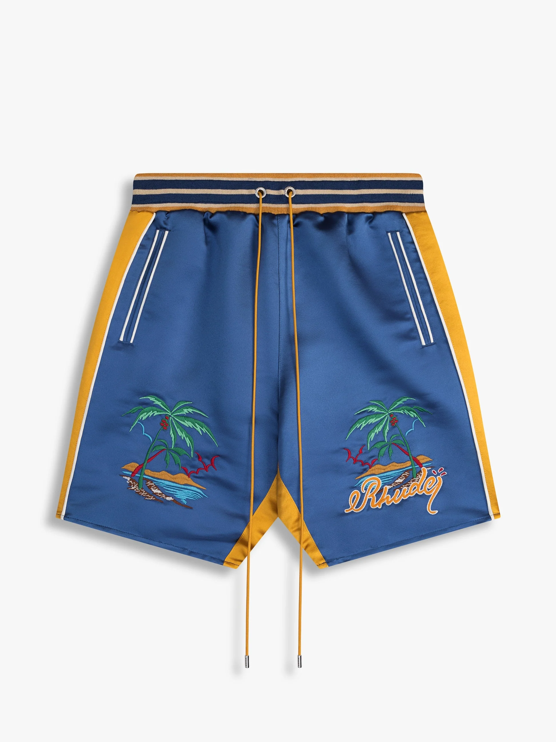 RHUDE MEN'S PALM EAGLES SOUVENIER SHORTS NWT