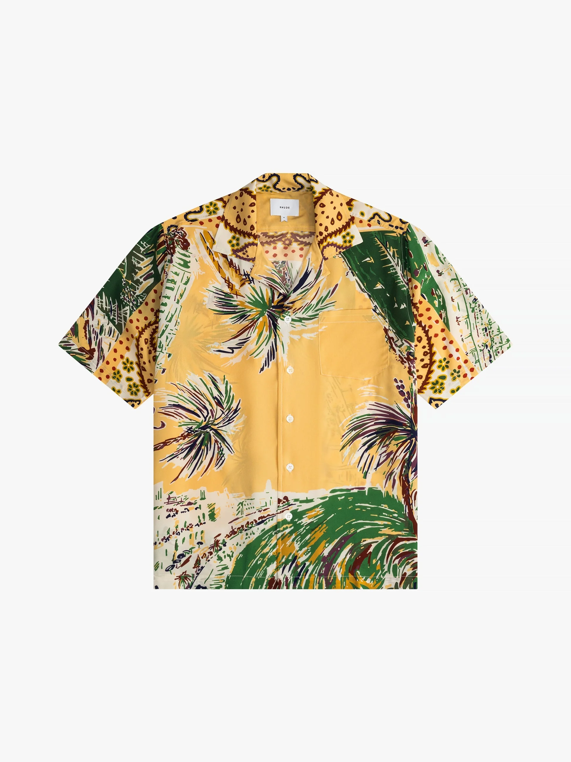 RHUDE MEN'S PALMINA SILK SHIRT MULTI NWT