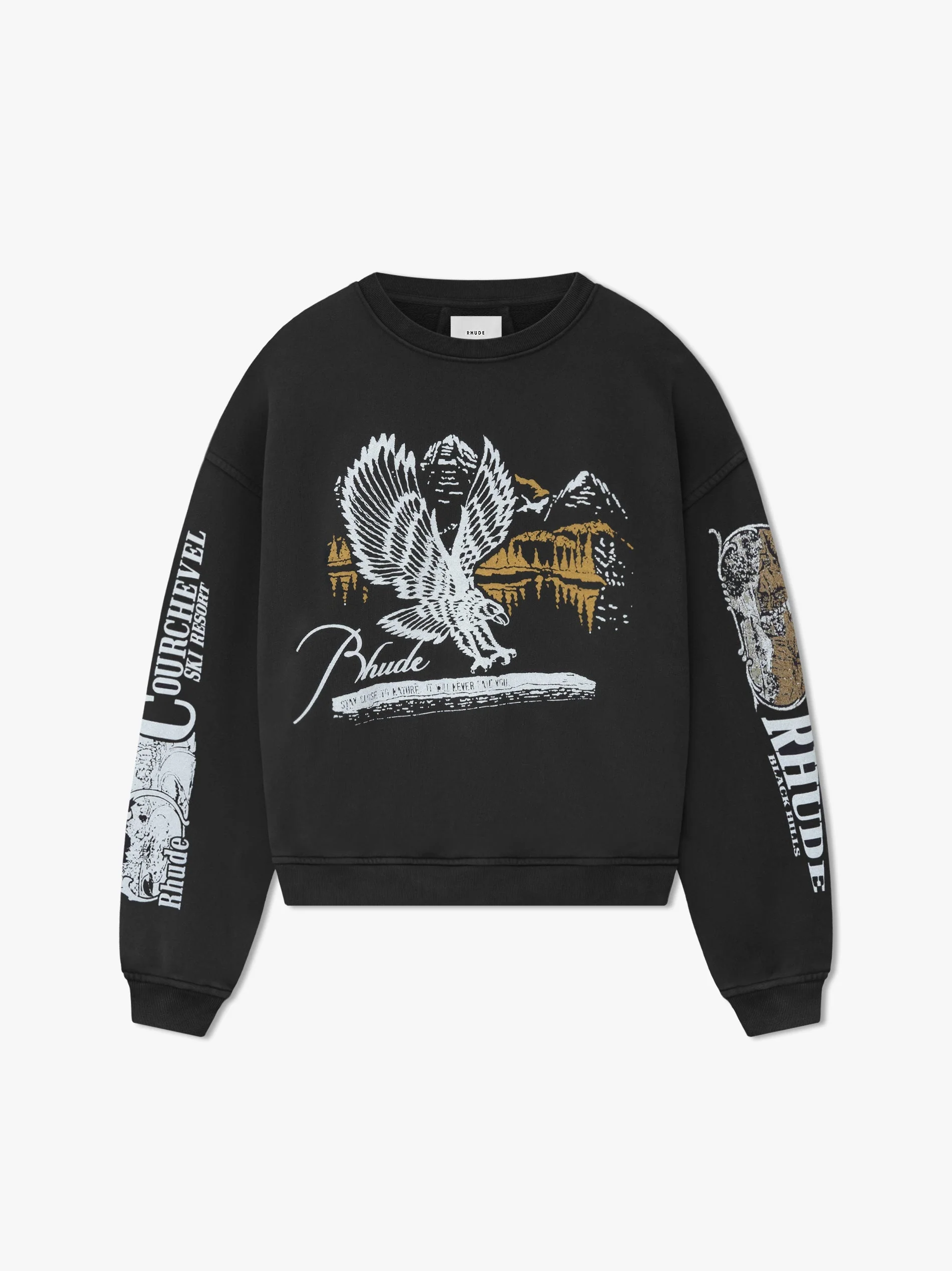 RHUDE MEN'S PENNANT FLAG CREWNECK NWT