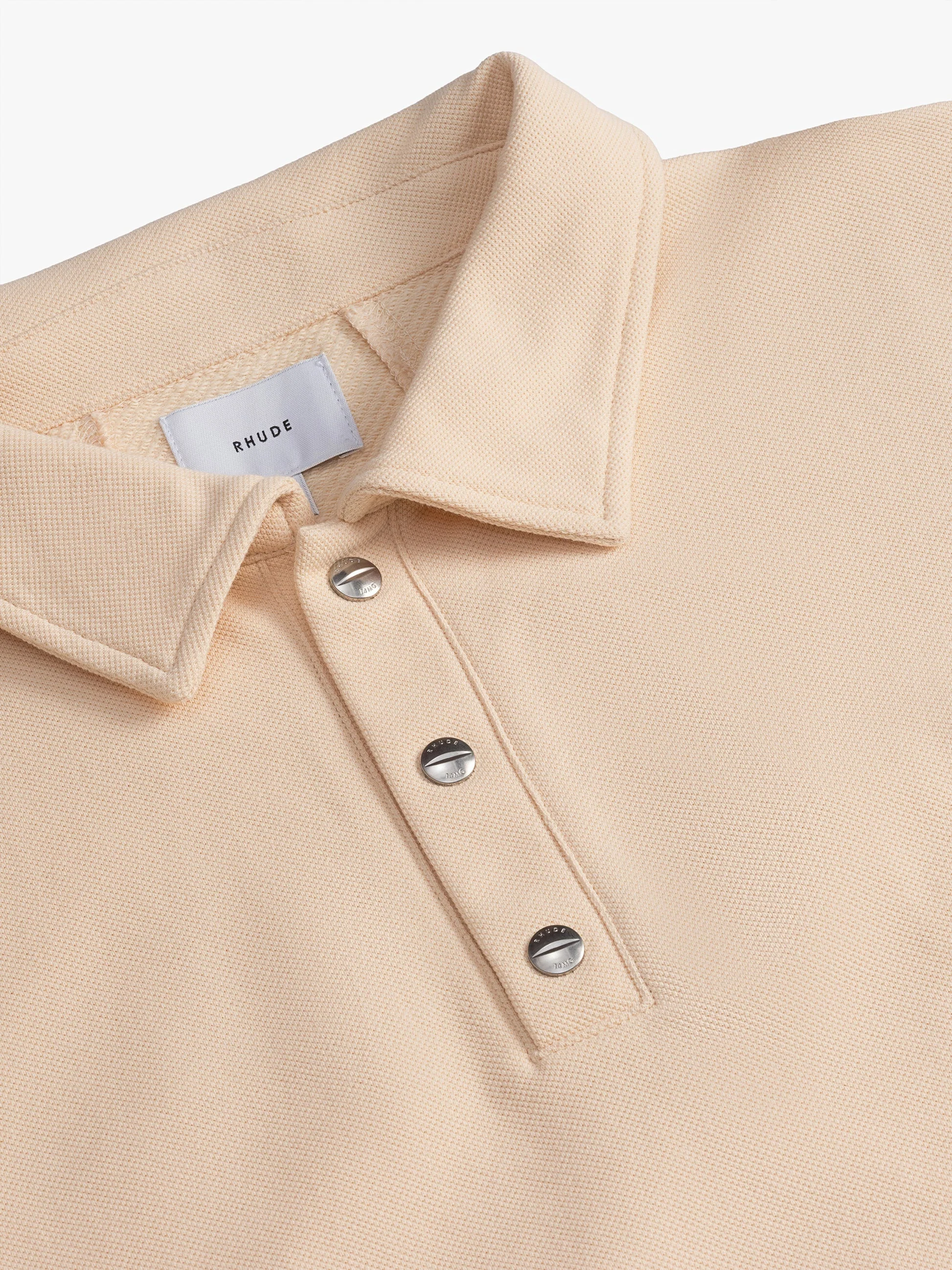 RHUDE MEN'S PIQUE SNAP SHORT SLEEVE POLO NWT - Image 3