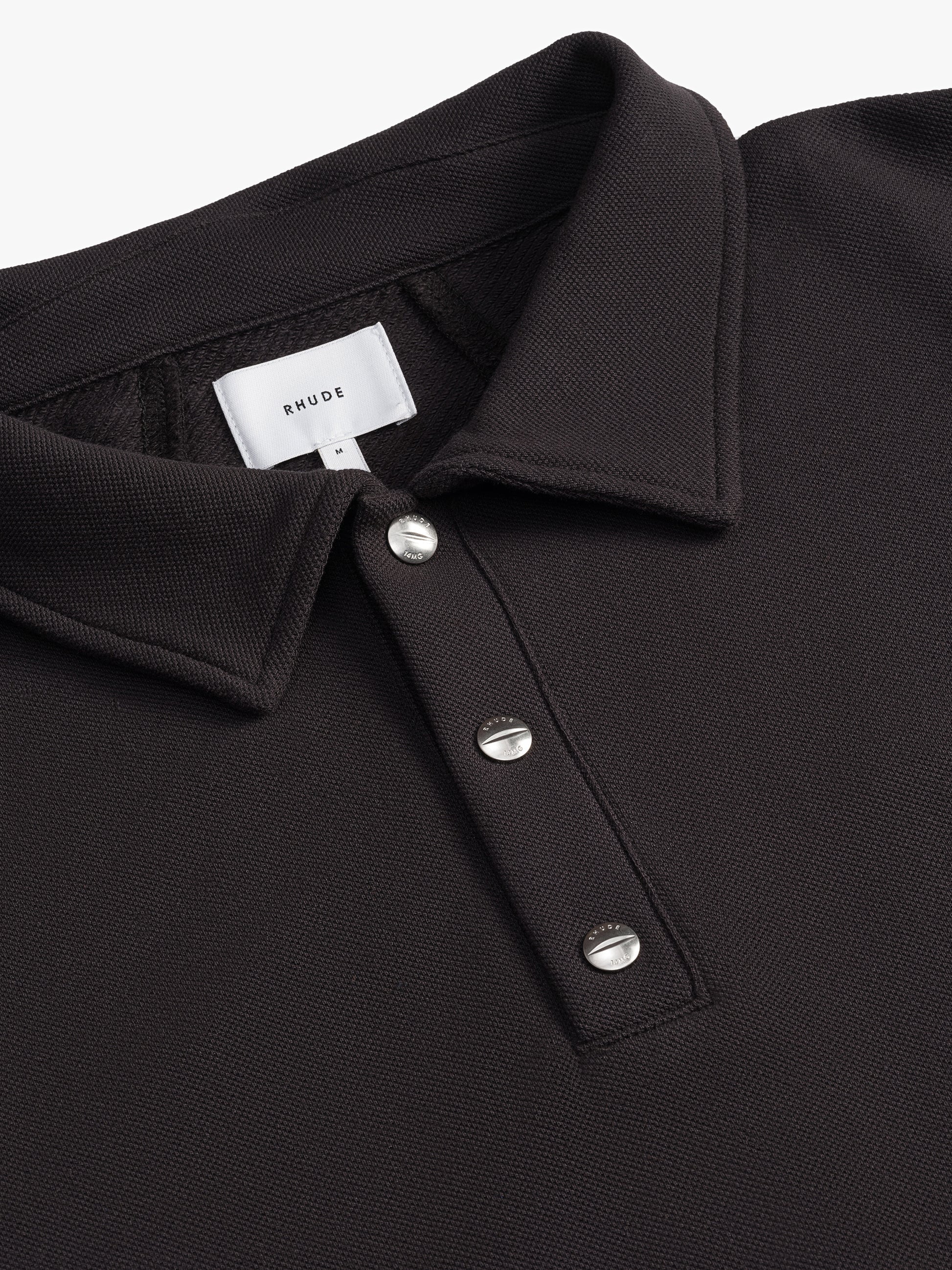 RHUDE MEN'S PIQUE SNAP SHORT SLEEVE POLO NWT - Image 3
