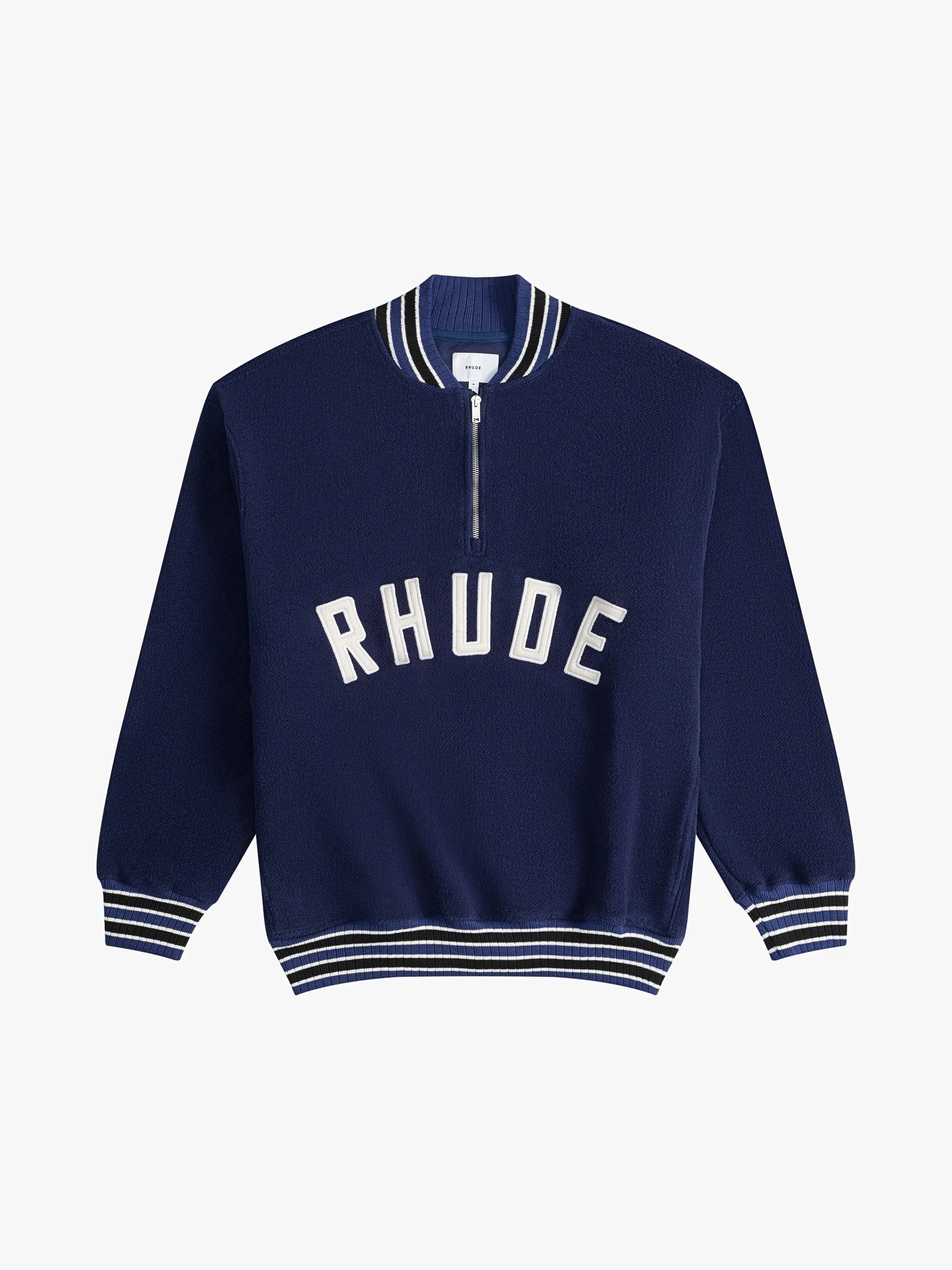 RHUDE MEN'S QUARTER-ZIP VARSITY NWT