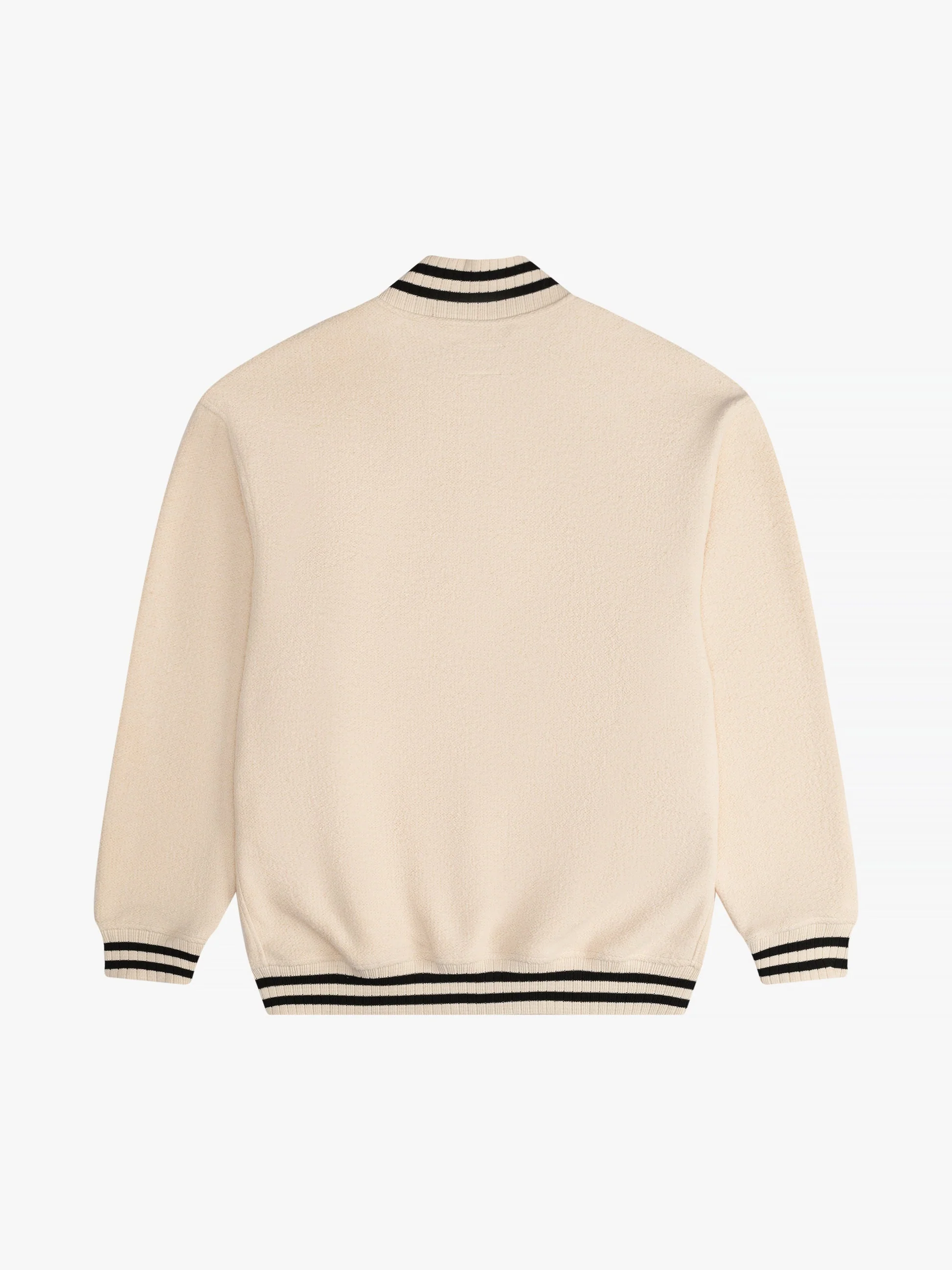 RHUDE MEN'S QUARTER-ZIP VARSITY CREAM/BLACK NWT - Image 2