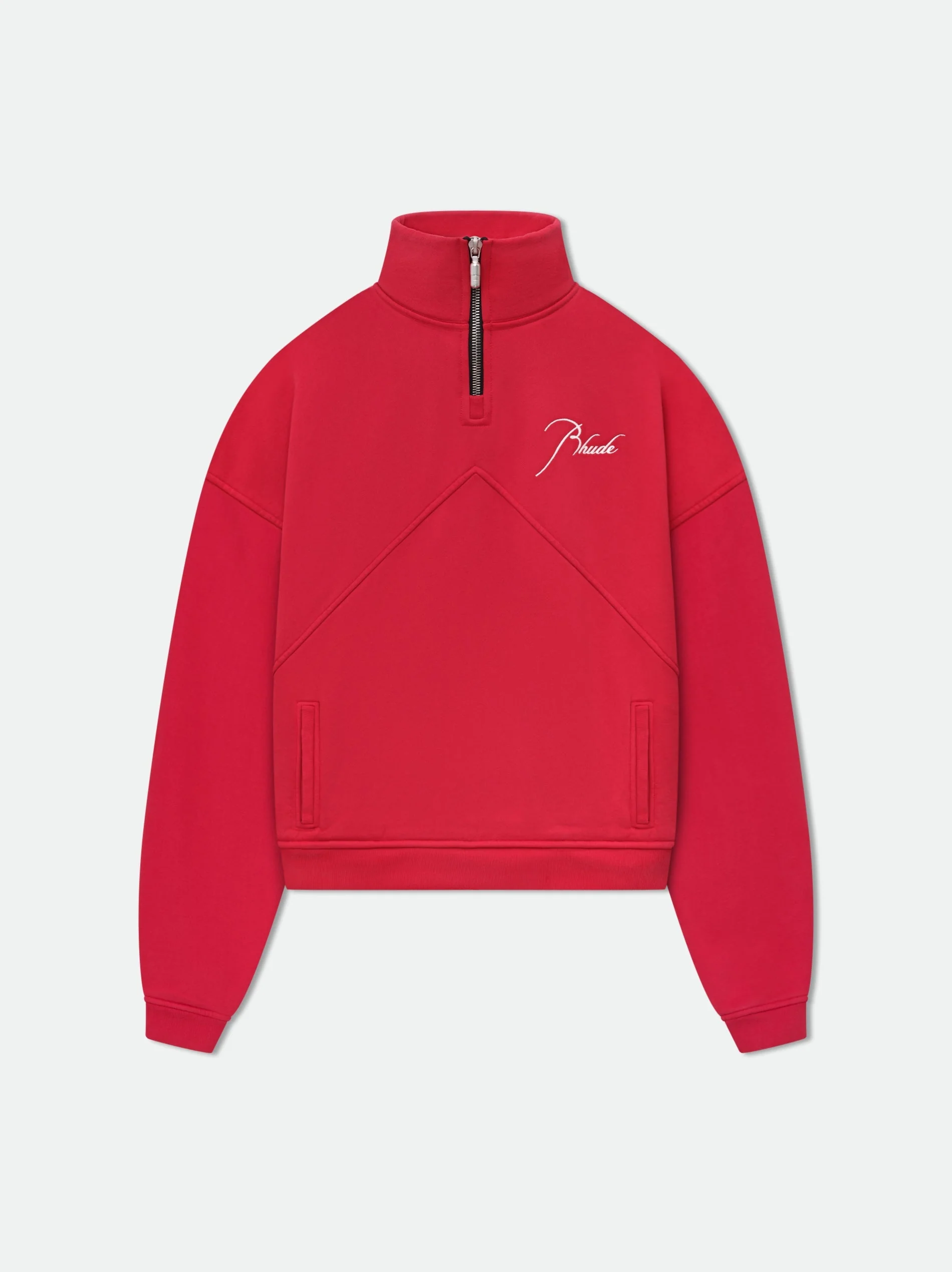 RHUDE MEN'S QUARTER ZIP VTG RED NWT
