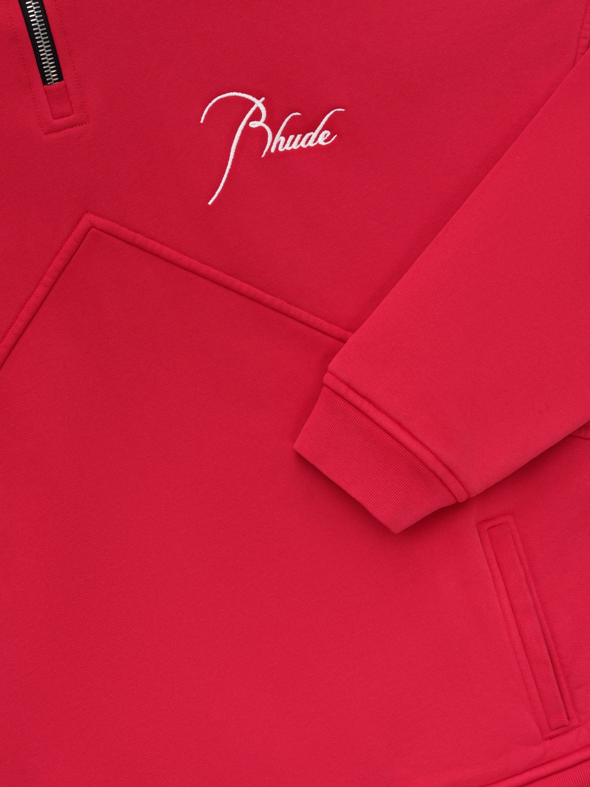 RHUDE MEN'S QUARTER ZIP VTG RED NWT - Image 3