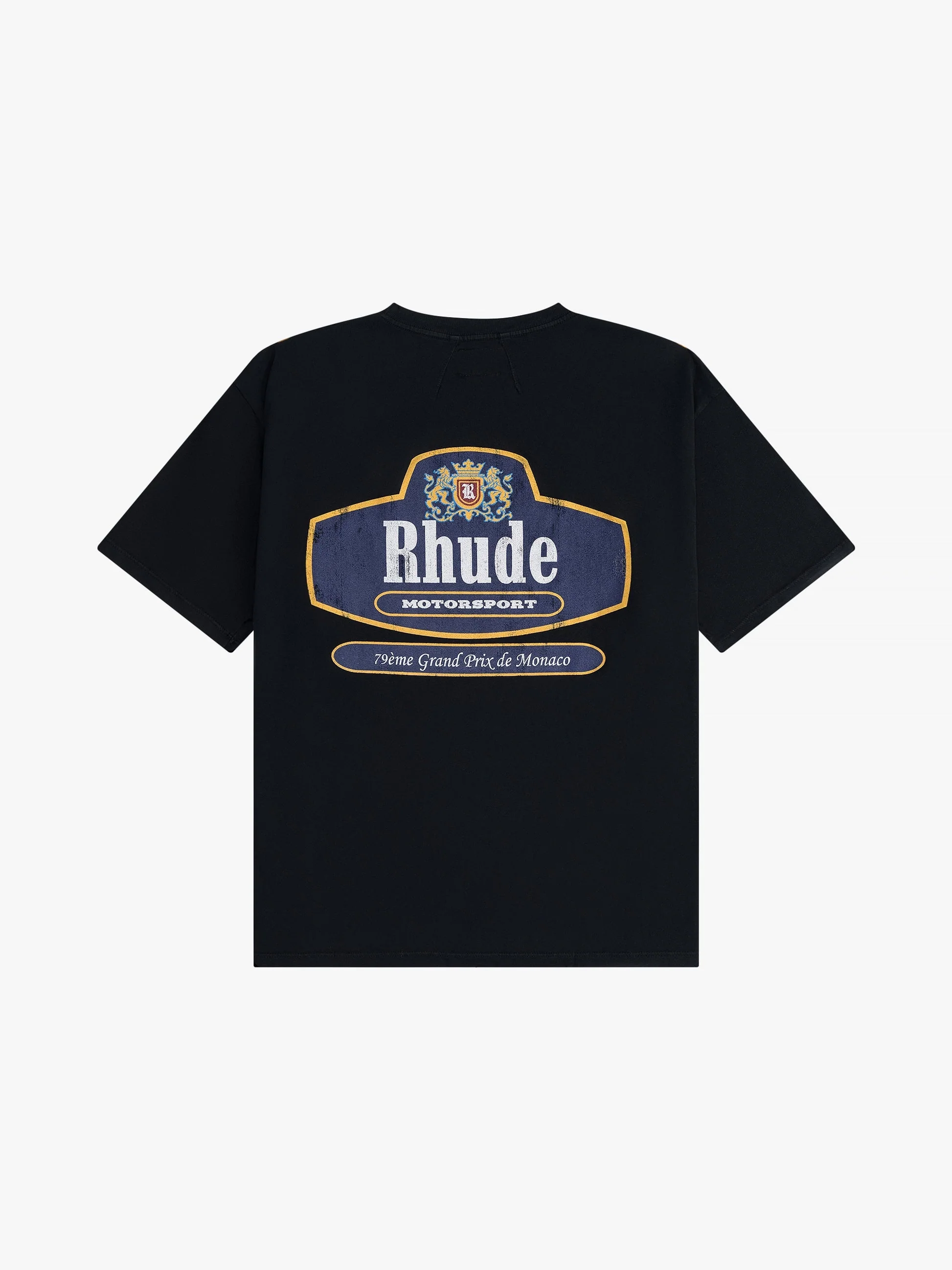 RHUDE MEN'S Racing Crest Tee VTG BLACK NWT - Image 2