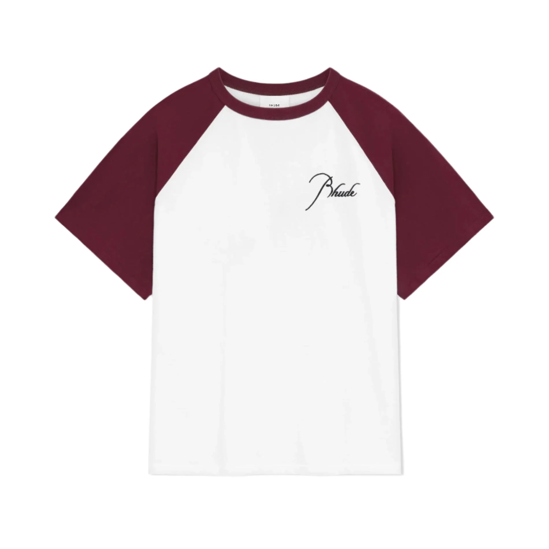 RHUDE MEN'S RAGLAN TEE BURGUNDY NWT