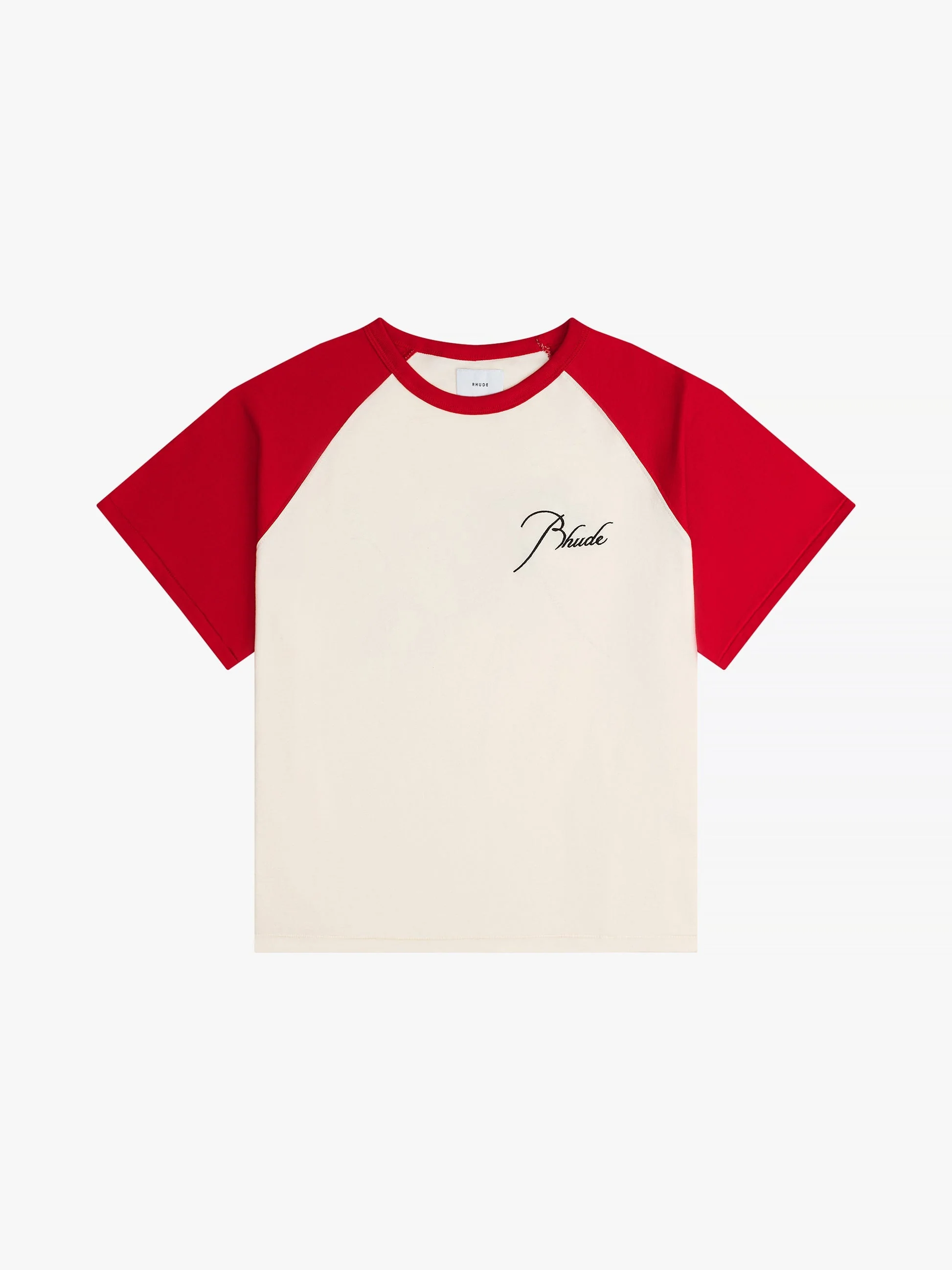 RHUDE MEN'S RAGLAN TEE VTG RED/ VTG WHITE NWT