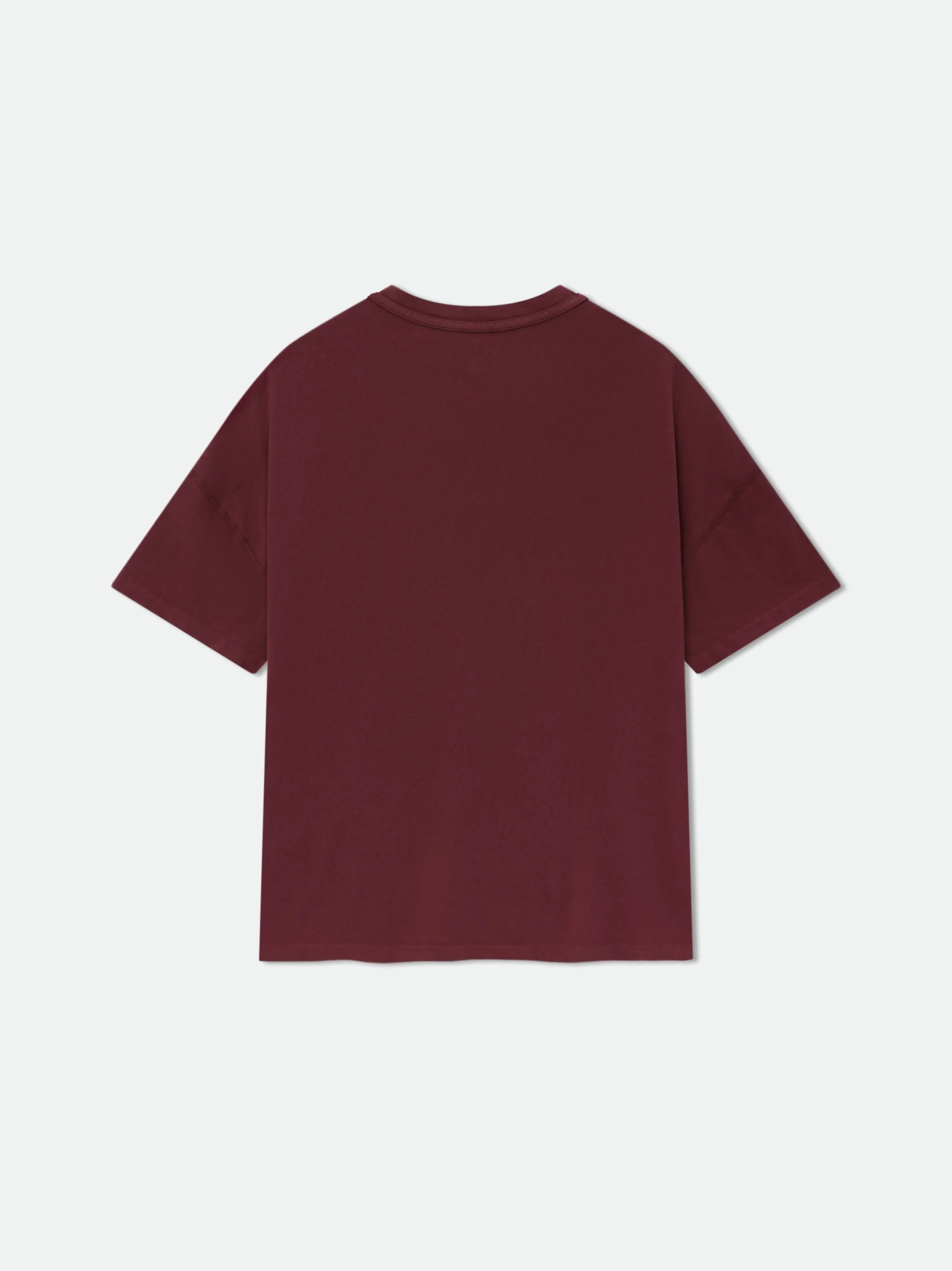 RHUDE MEN'S BURGUNDY COTTON TEE - Image 2