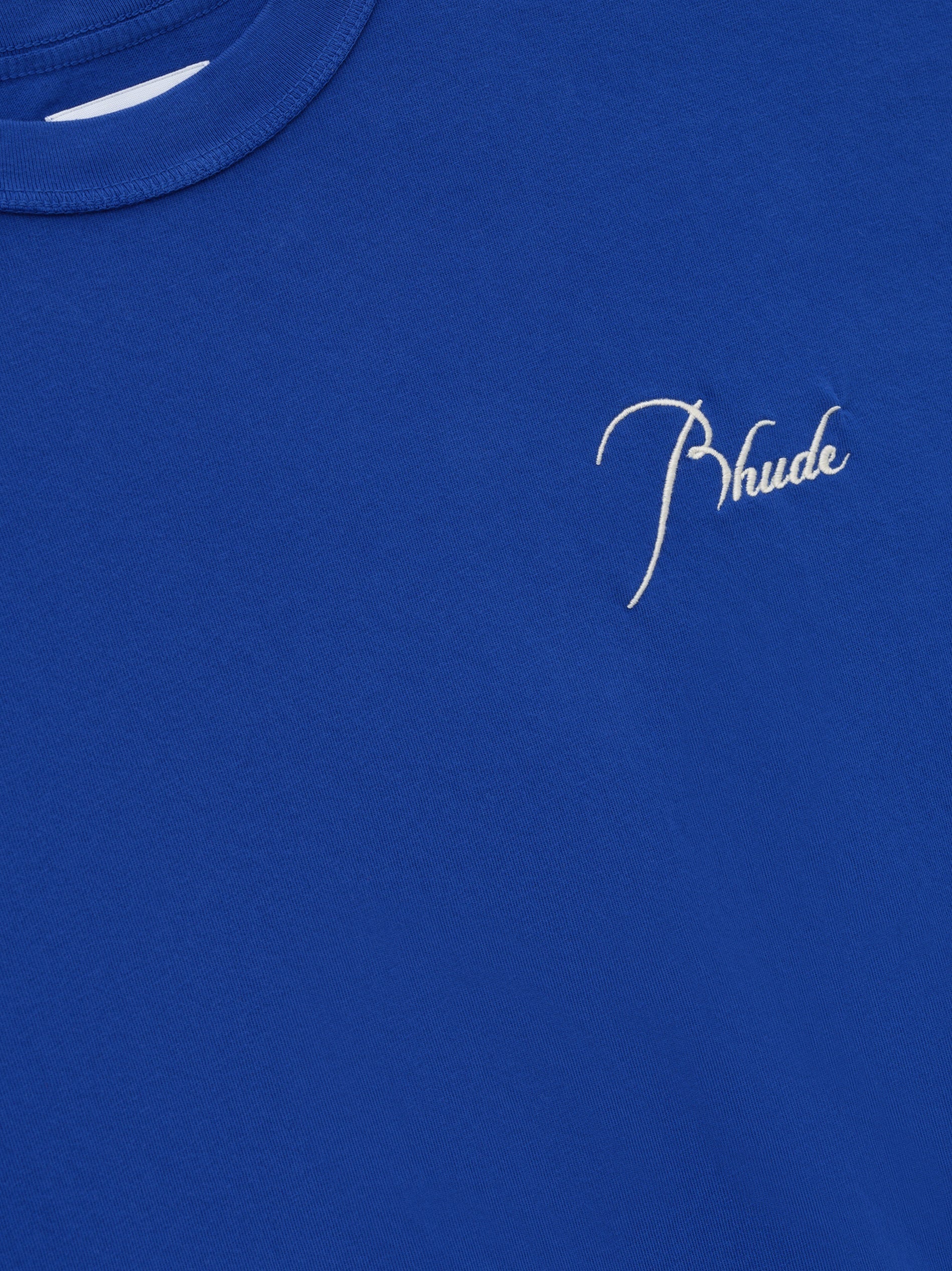 RHUDE MEN'S COBALT BLUE COTTON TEE - Image 3