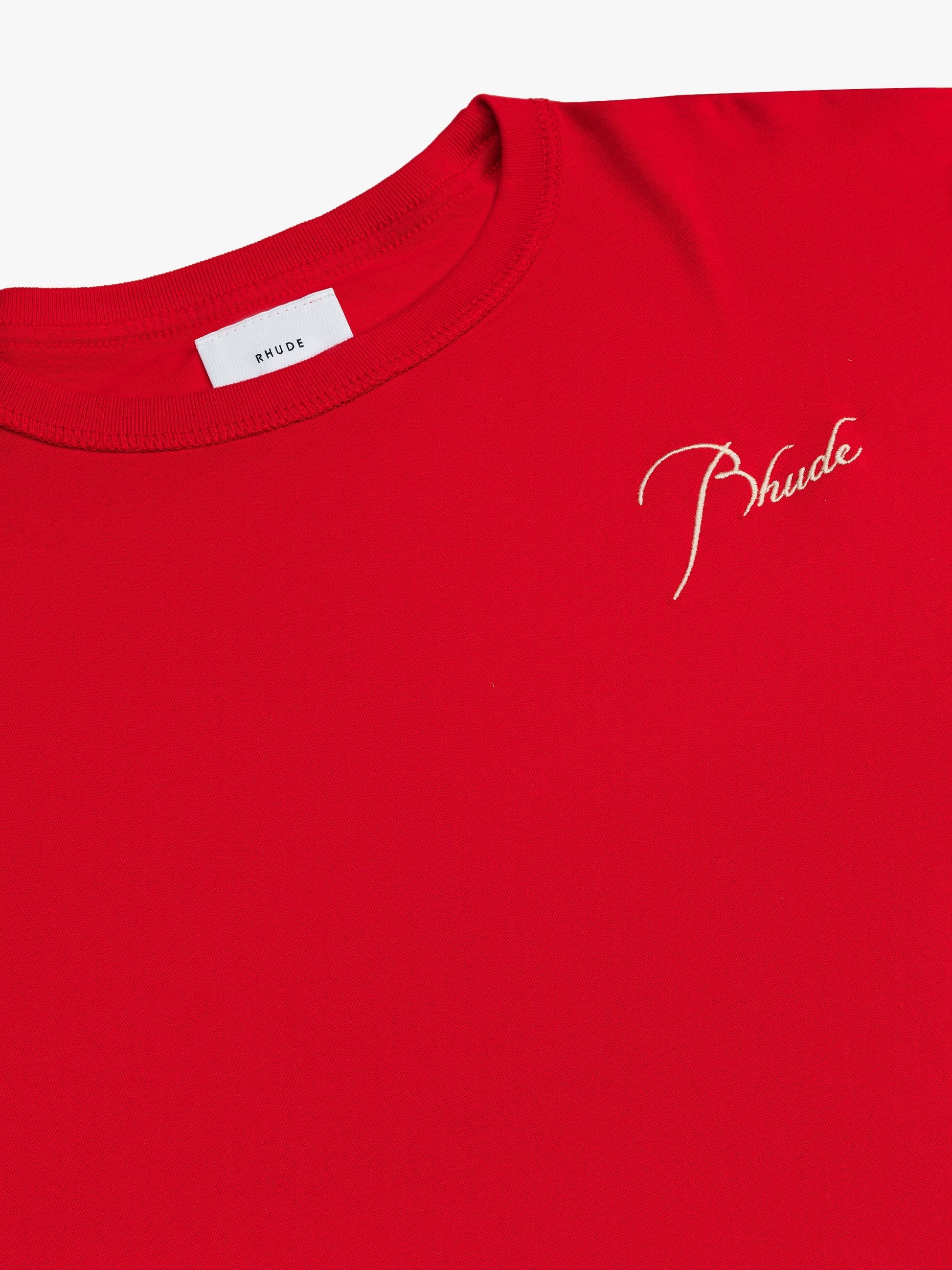 RHUDE MEN'S REVERSE TEE VTG RED NWT - Image 3