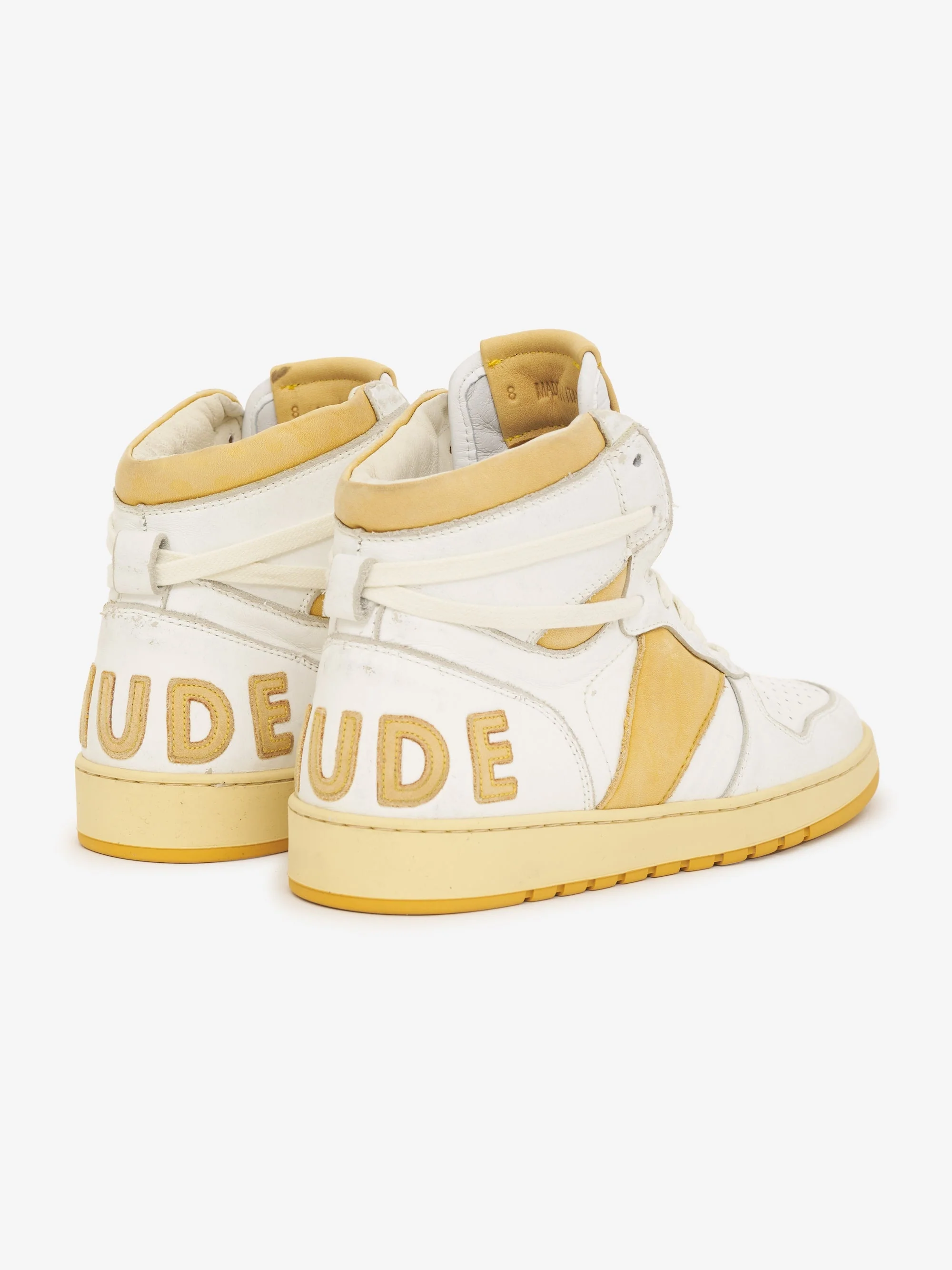 RHUDE MEN'S RHECESS HI - WHITE/MUSTARD NWT - Image 2