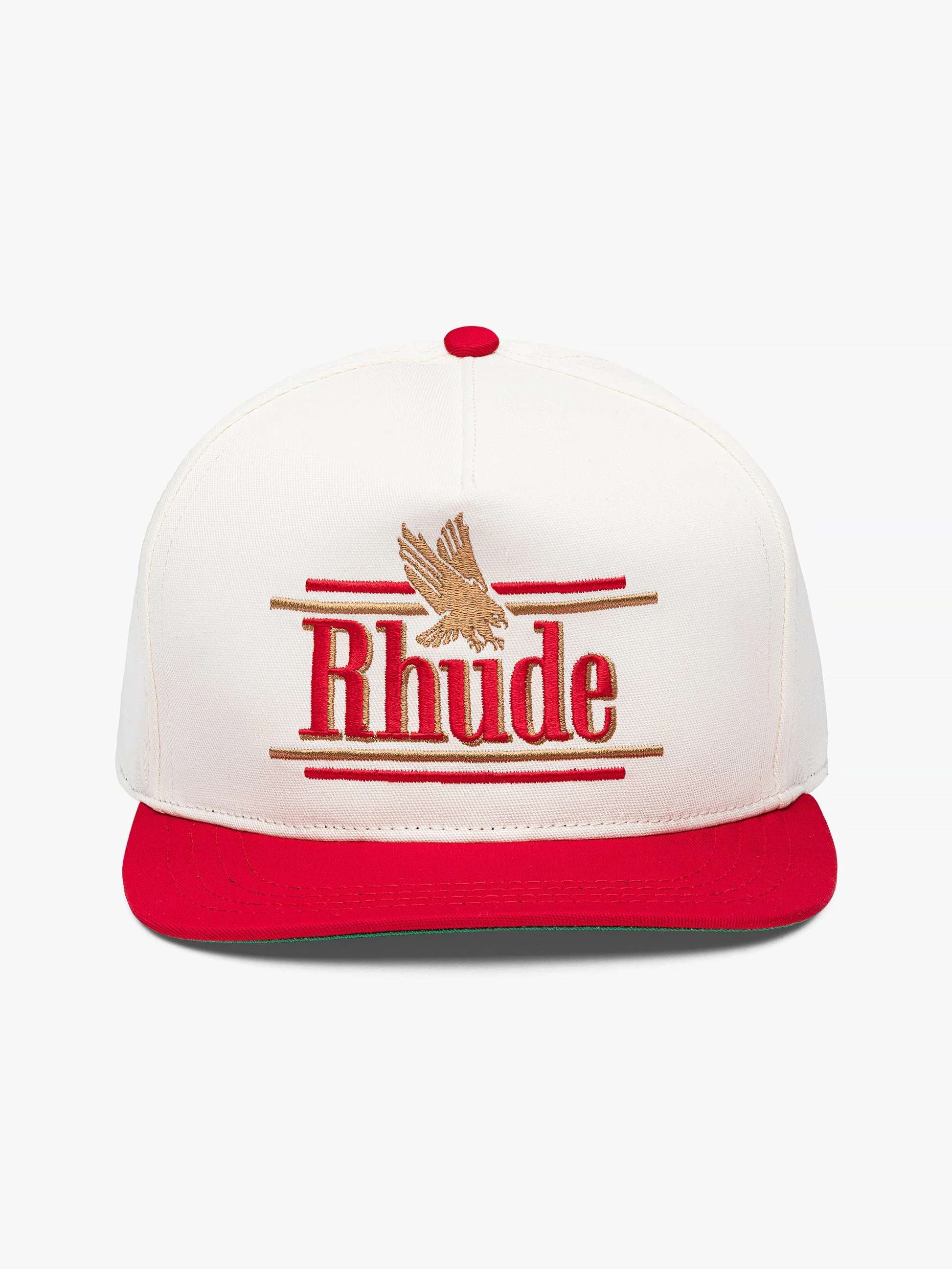 RHUDE UNISEX'S IVORY RED STRUCTURED BASEBALL CAP