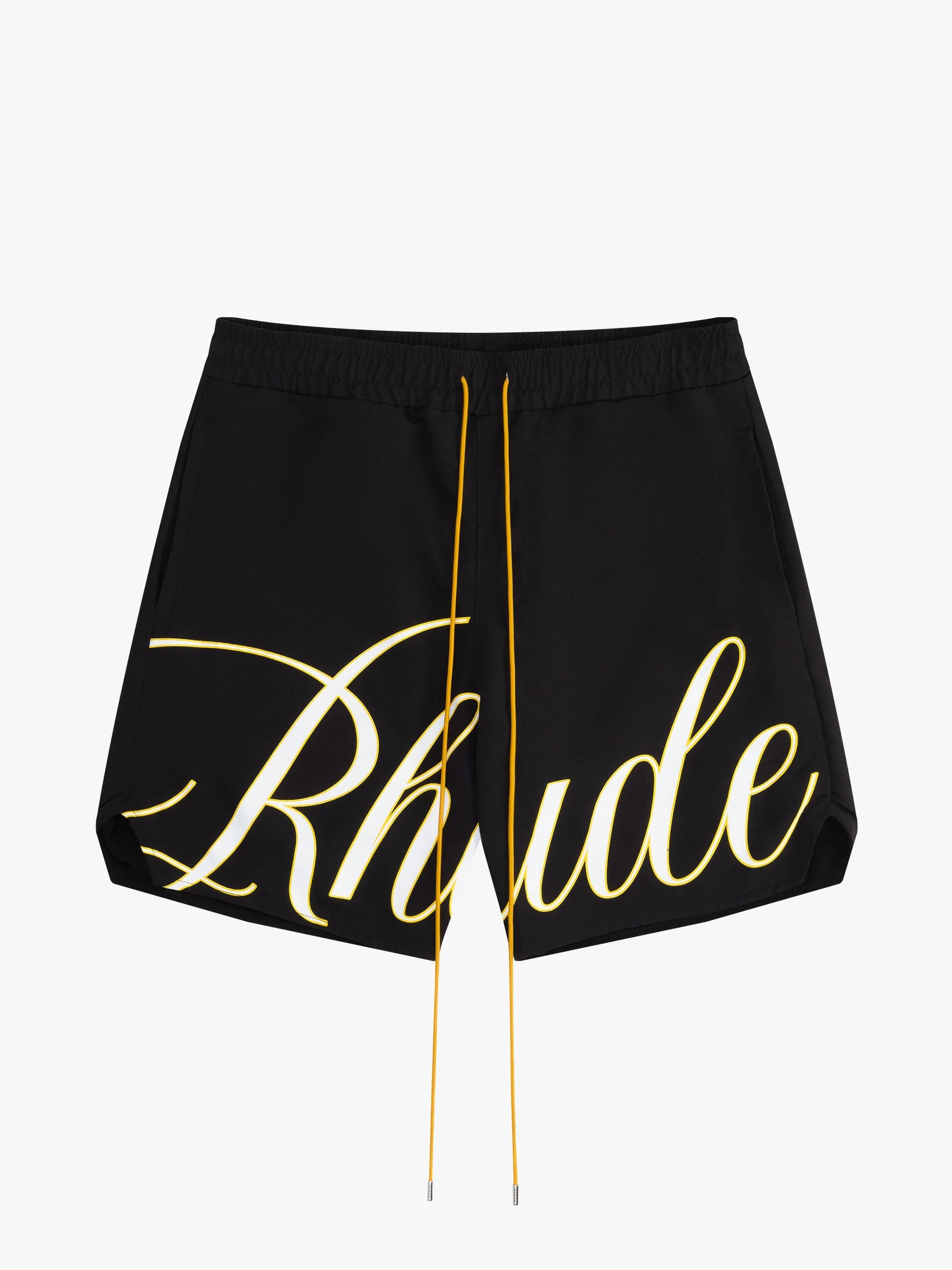RHUDE MEN'S SCRIPT LOGO SWIM SHORT NWT