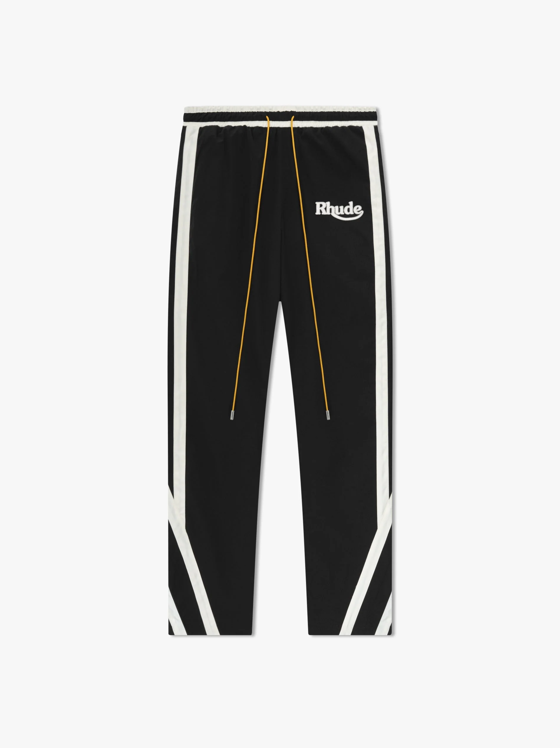 RHUDE MEN'S SKI-TRACK PANTS BLACK/WHITE NWT