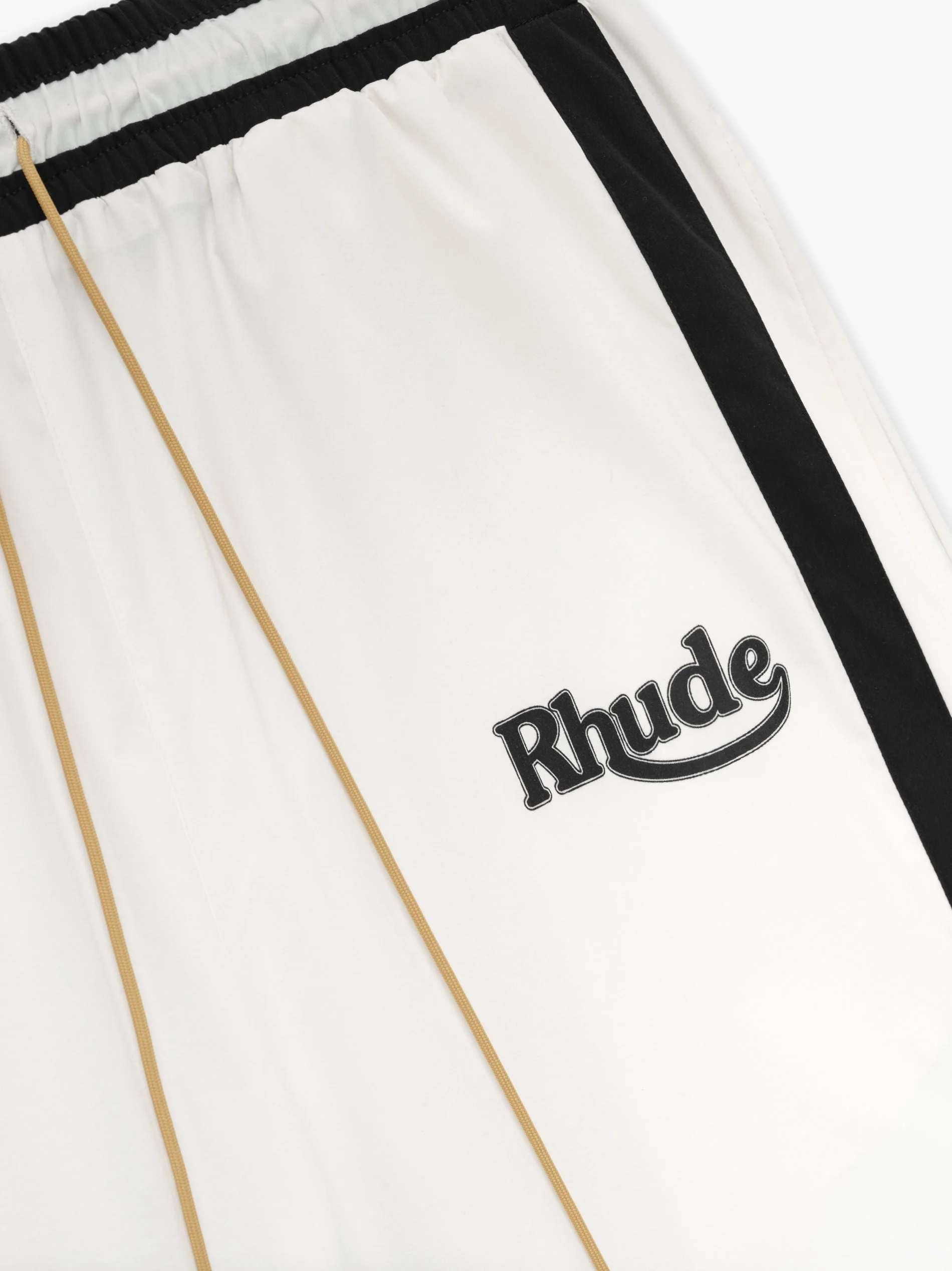 RHUDE MEN'S WHITE BLACK TRACK TROUSERS WITH STRIPES - Image 3