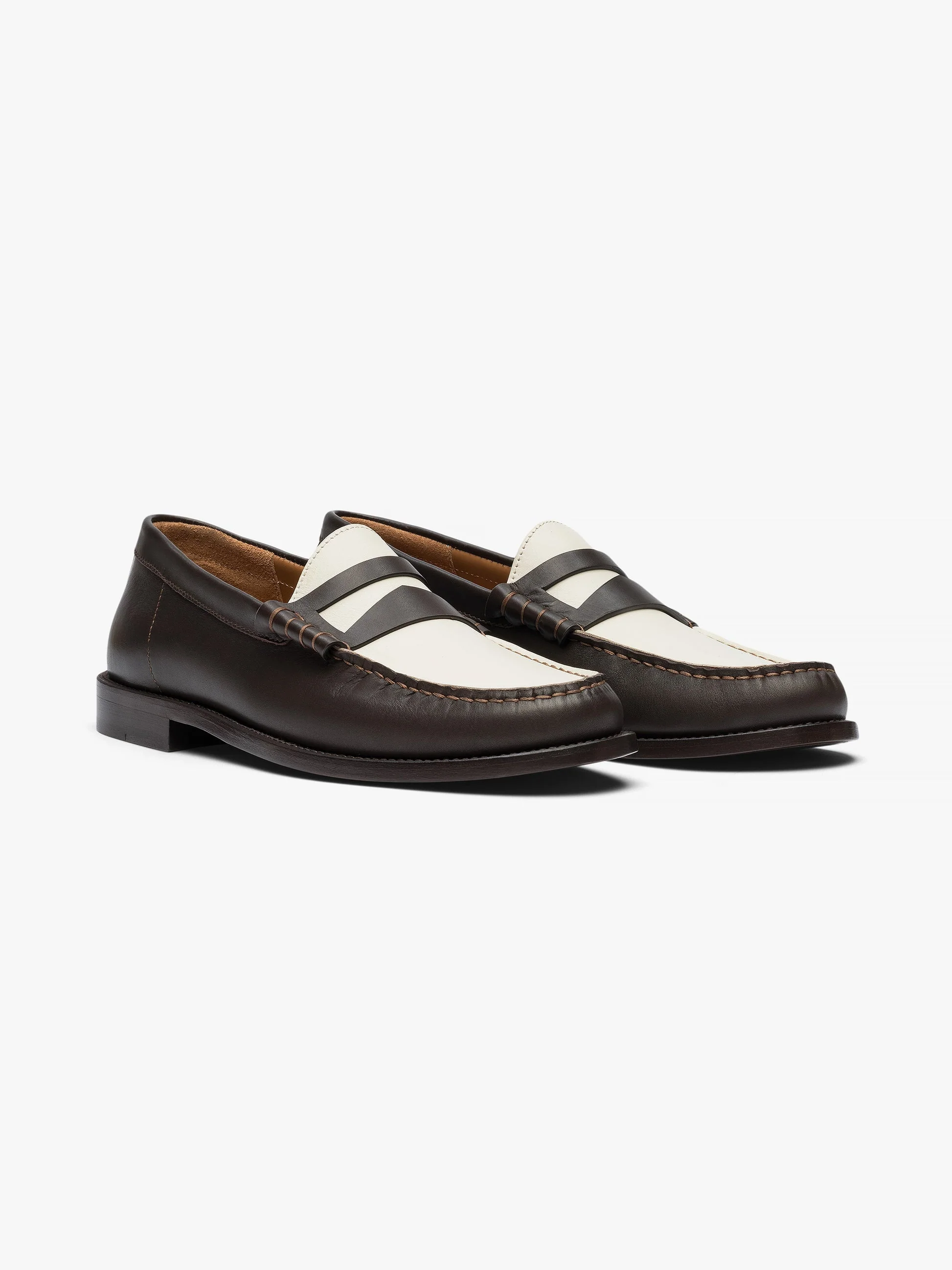 RHUDE MEN'S SLIP ON LOAFER BICOLOR BROWN/WHITE NWT - Image 2