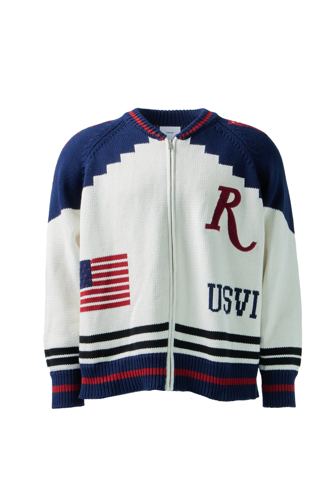 RHUDE MEN'S ST. CROIX KNIT ZIP-UP NWT