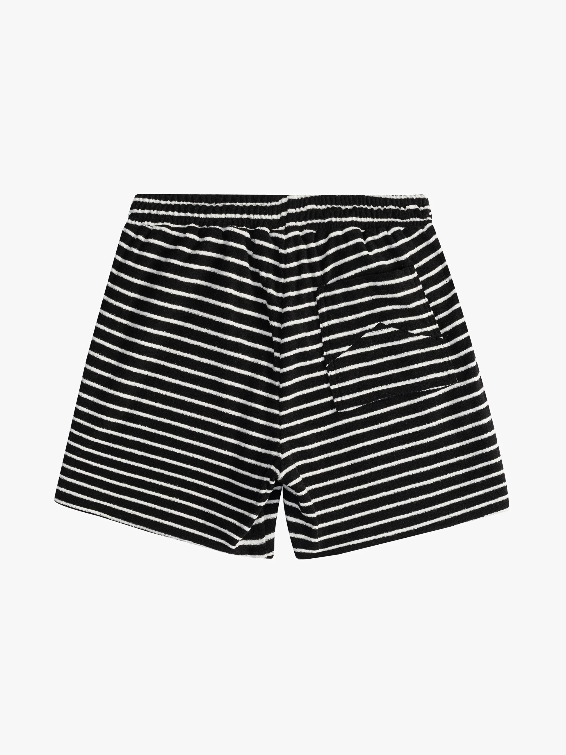 RHUDE MEN'S BLACK STRIPED TOWEL SHORTS - Image 2