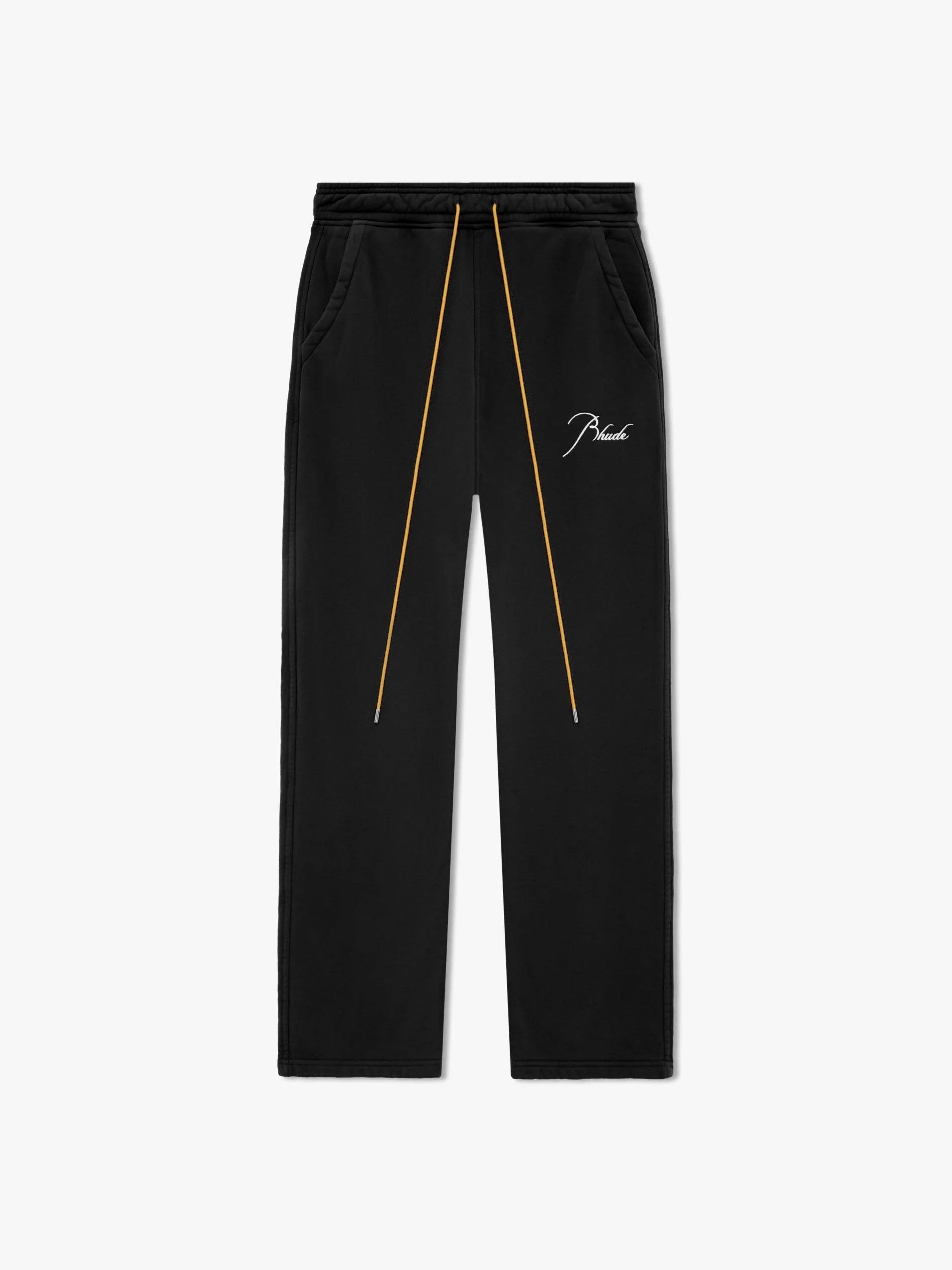 RHUDE MEN'S BLACK COTTON RELAXED TROUSERS