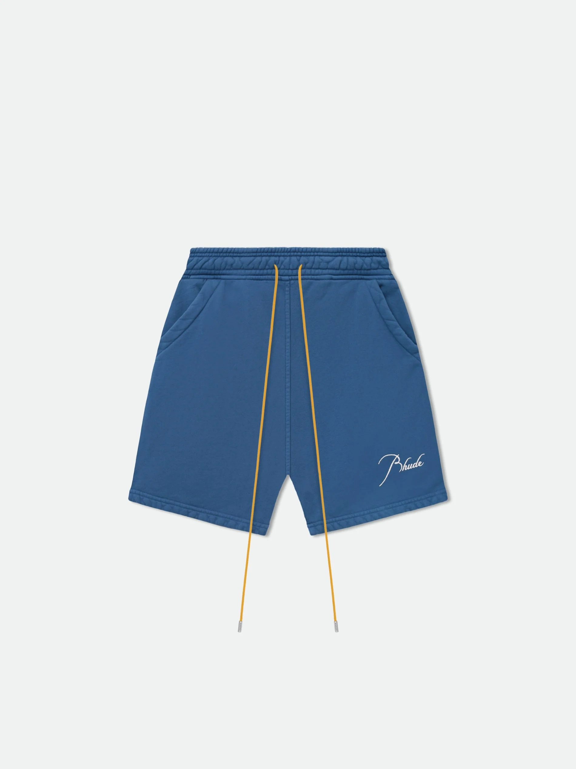 RHUDE MEN'S BLUE COTTON TAILORED SHORTS